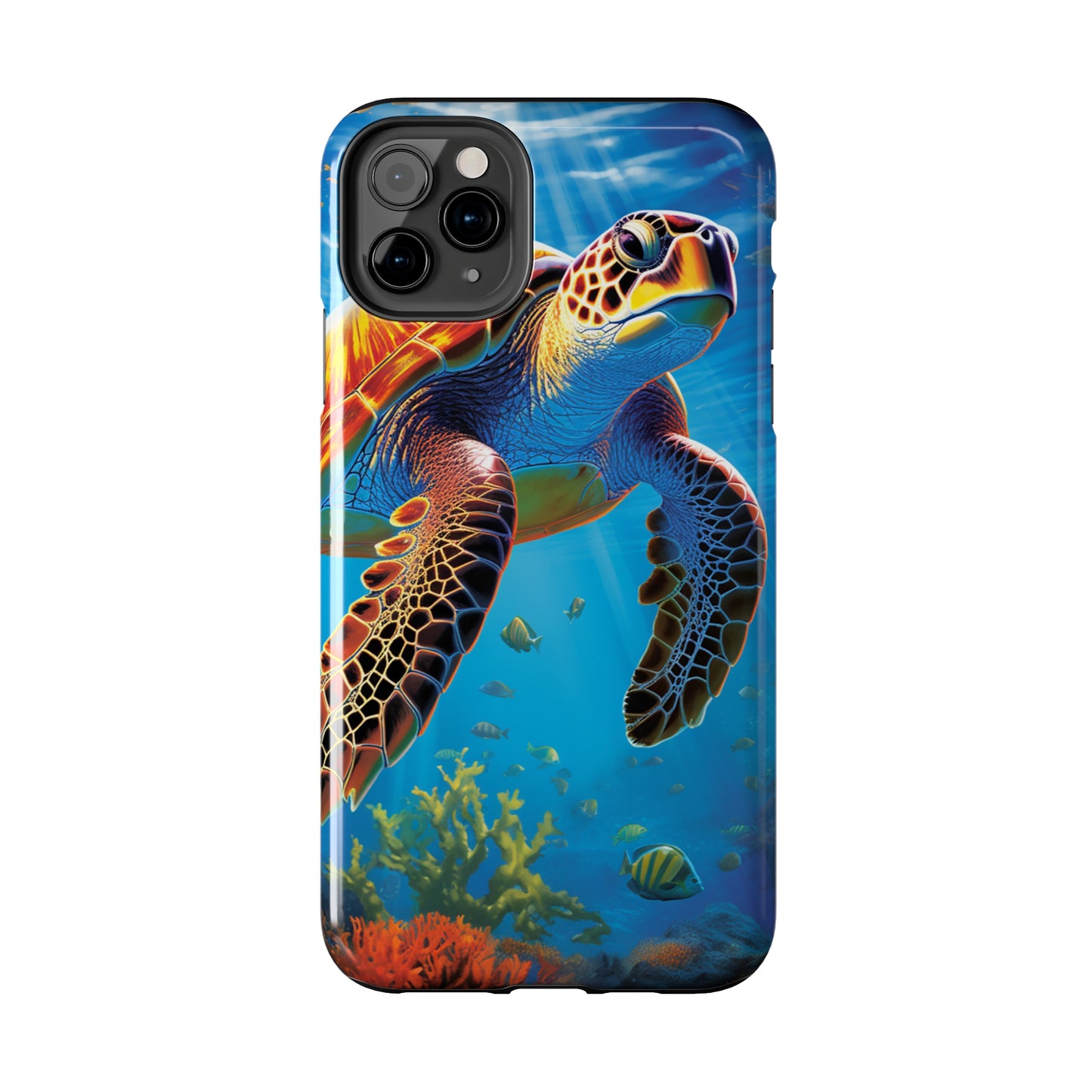 Serene Depths: A Majestic Sea Turtle Journey - Tough iPhone Cases