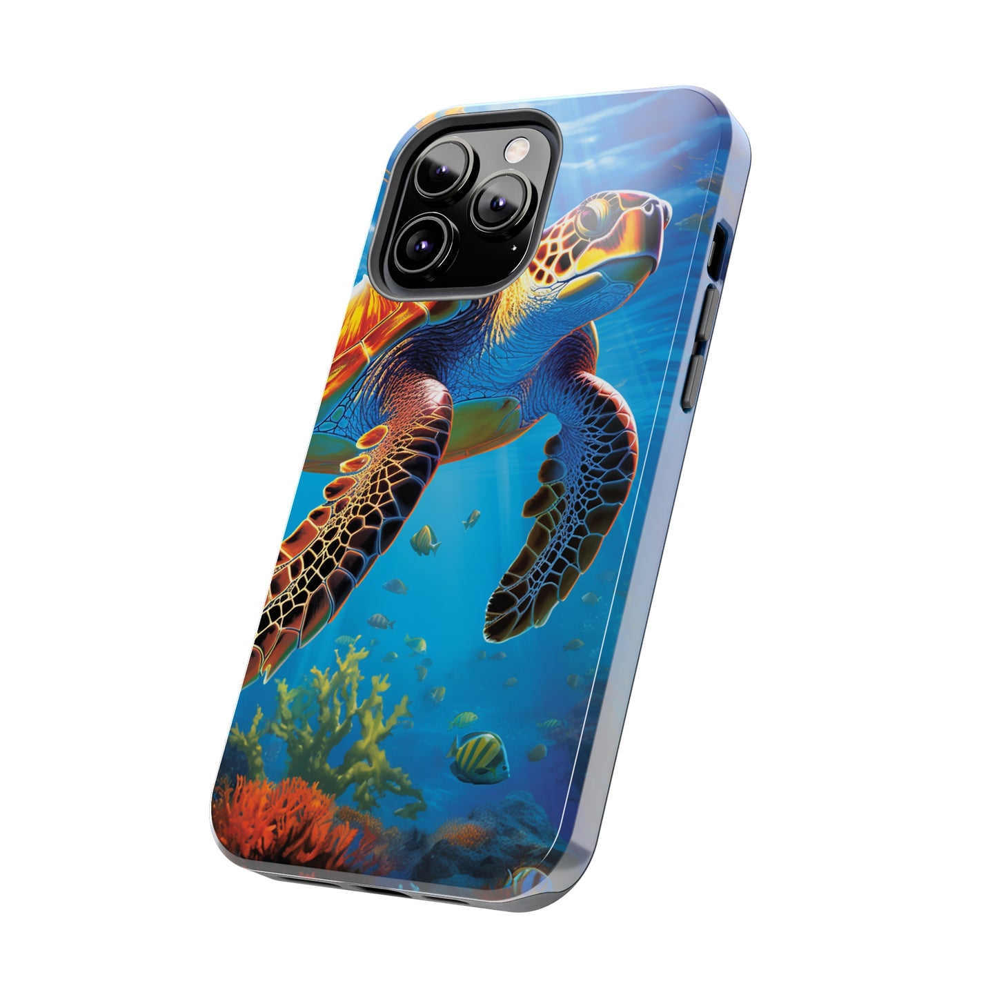 Serene Depths: A Majestic Sea Turtle Journey - Tough iPhone Cases