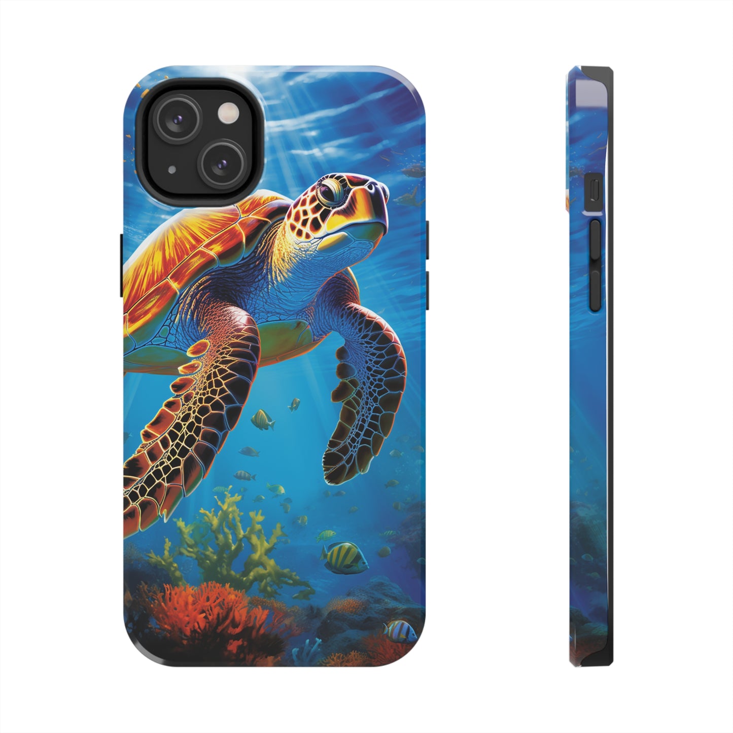 Serene Depths: A Majestic Sea Turtle Journey - Tough iPhone Cases