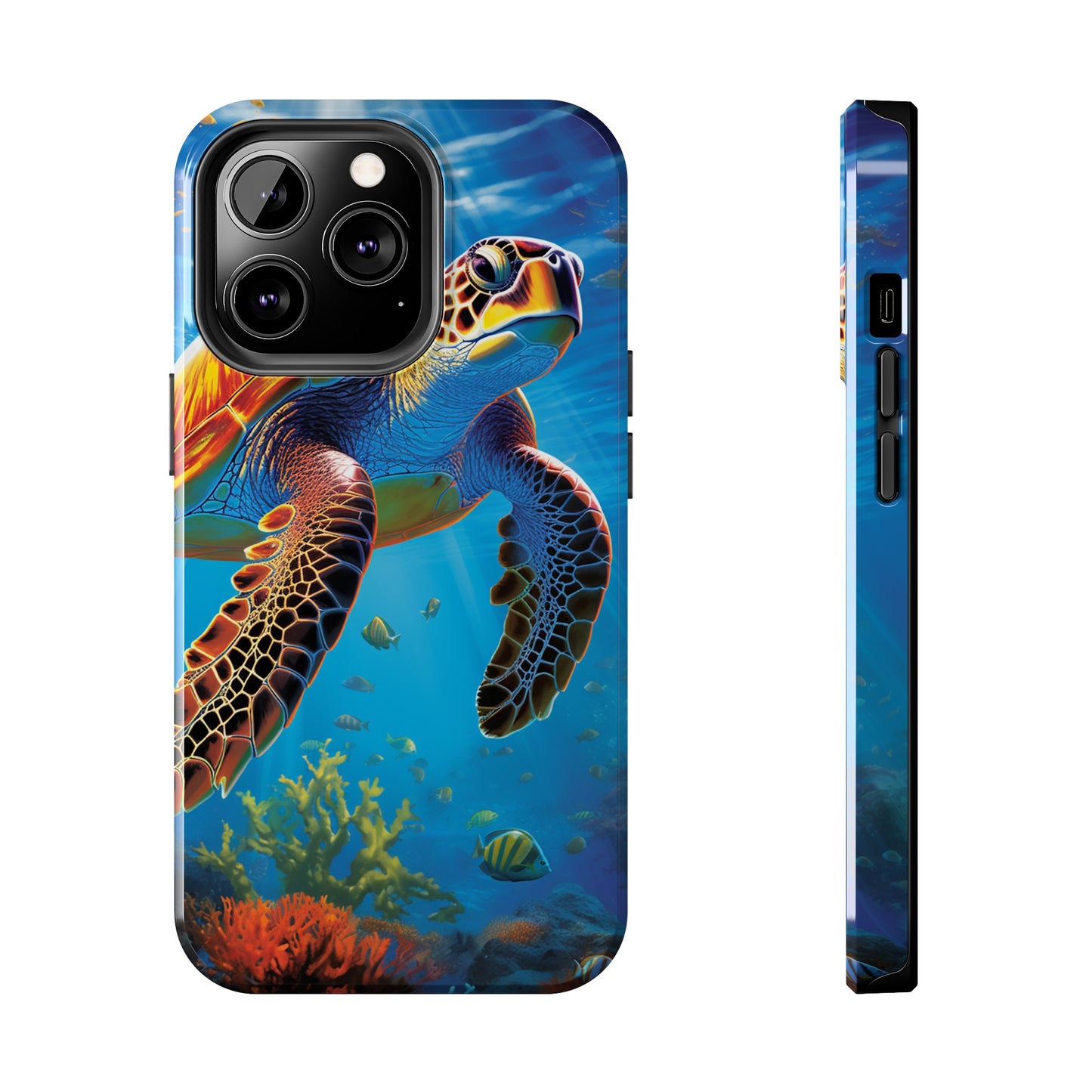 Serene Depths: A Majestic Sea Turtle Journey - Phone  Tough Cases