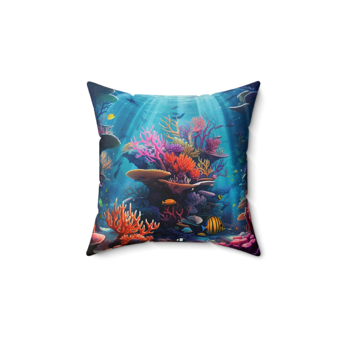 Oceanic Serenity: Deep Sea Delights Spun Polyester Square Pillow