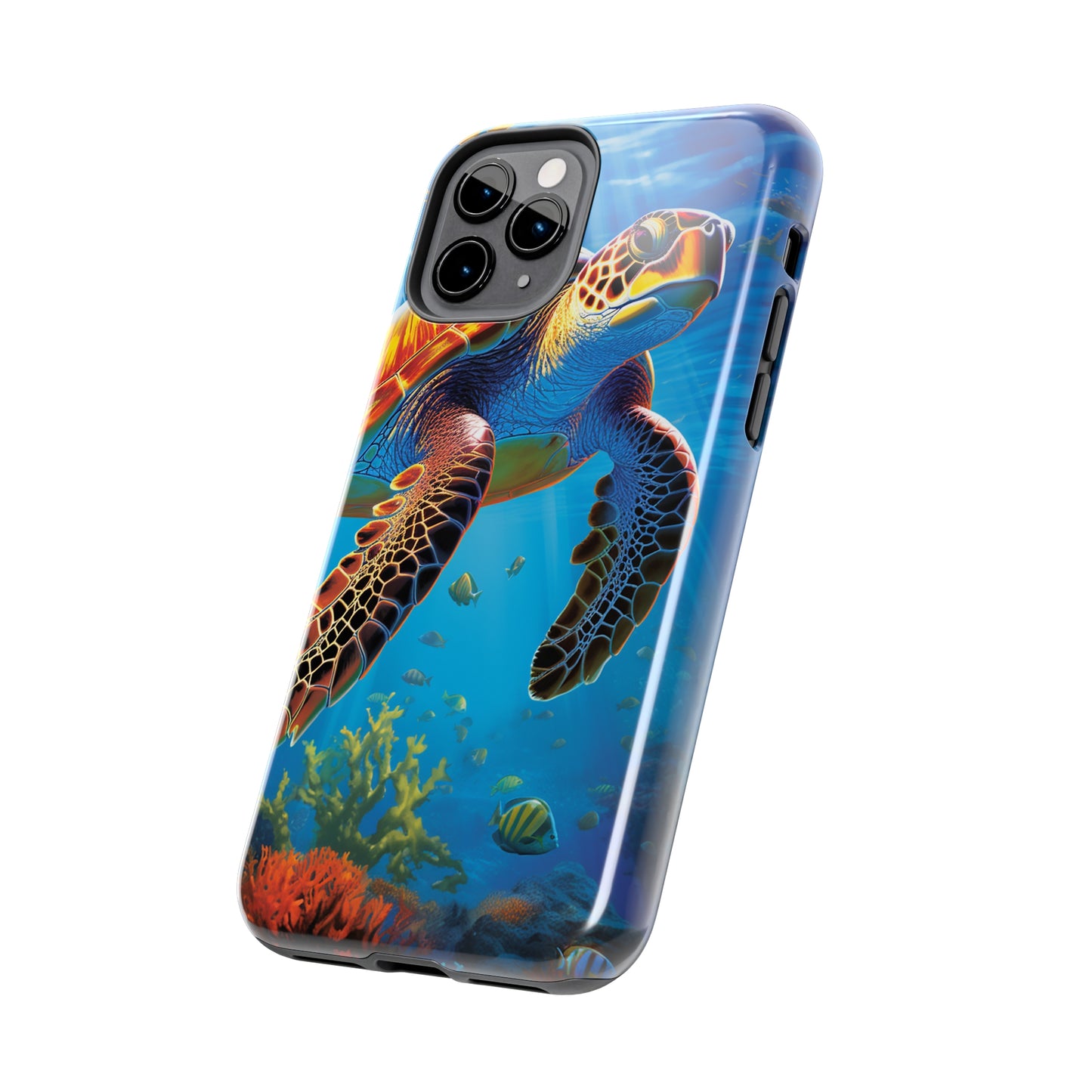 Serene Depths: A Majestic Sea Turtle Journey - Tough iPhone Cases