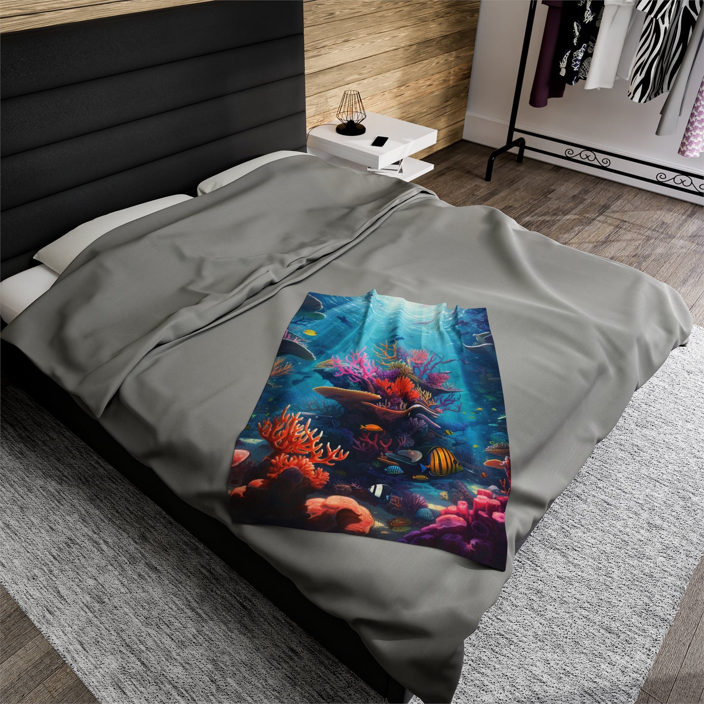 Oceanic Serenity: Deep Sea Delights Velveteen Plush Blanket Ver. 1