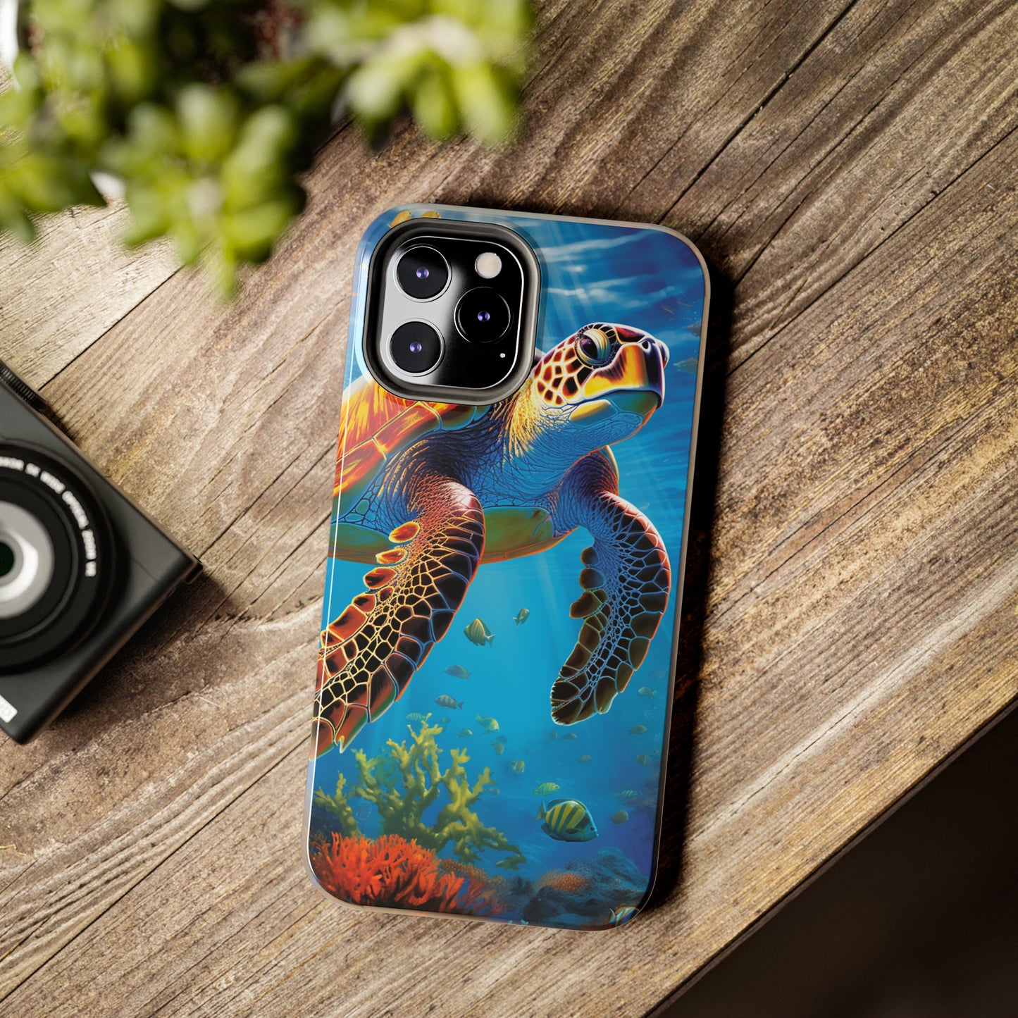 Serene Depths: A Majestic Sea Turtle Journey - Tough iPhone Cases