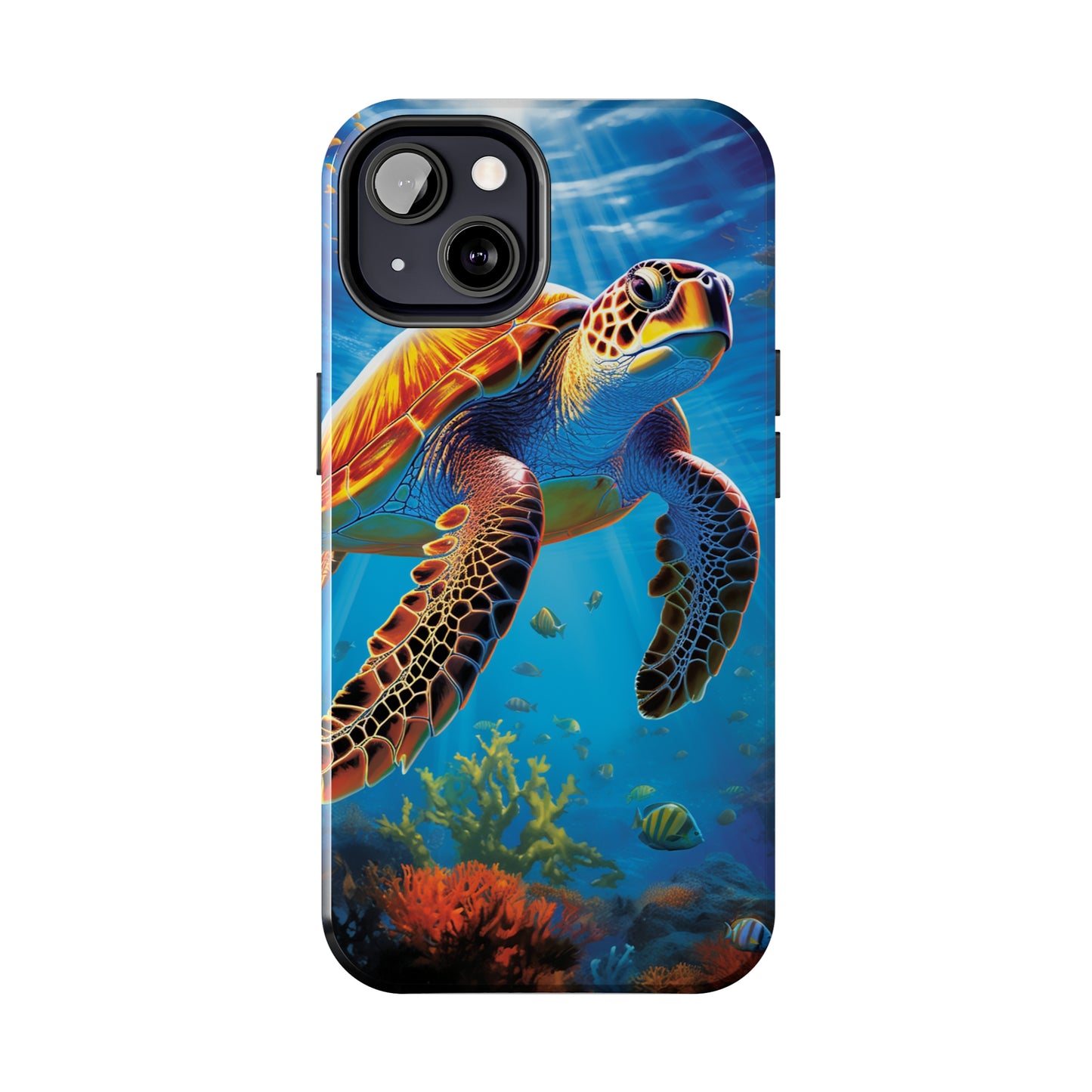 Serene Depths: A Majestic Sea Turtle Journey - Tough iPhone Cases