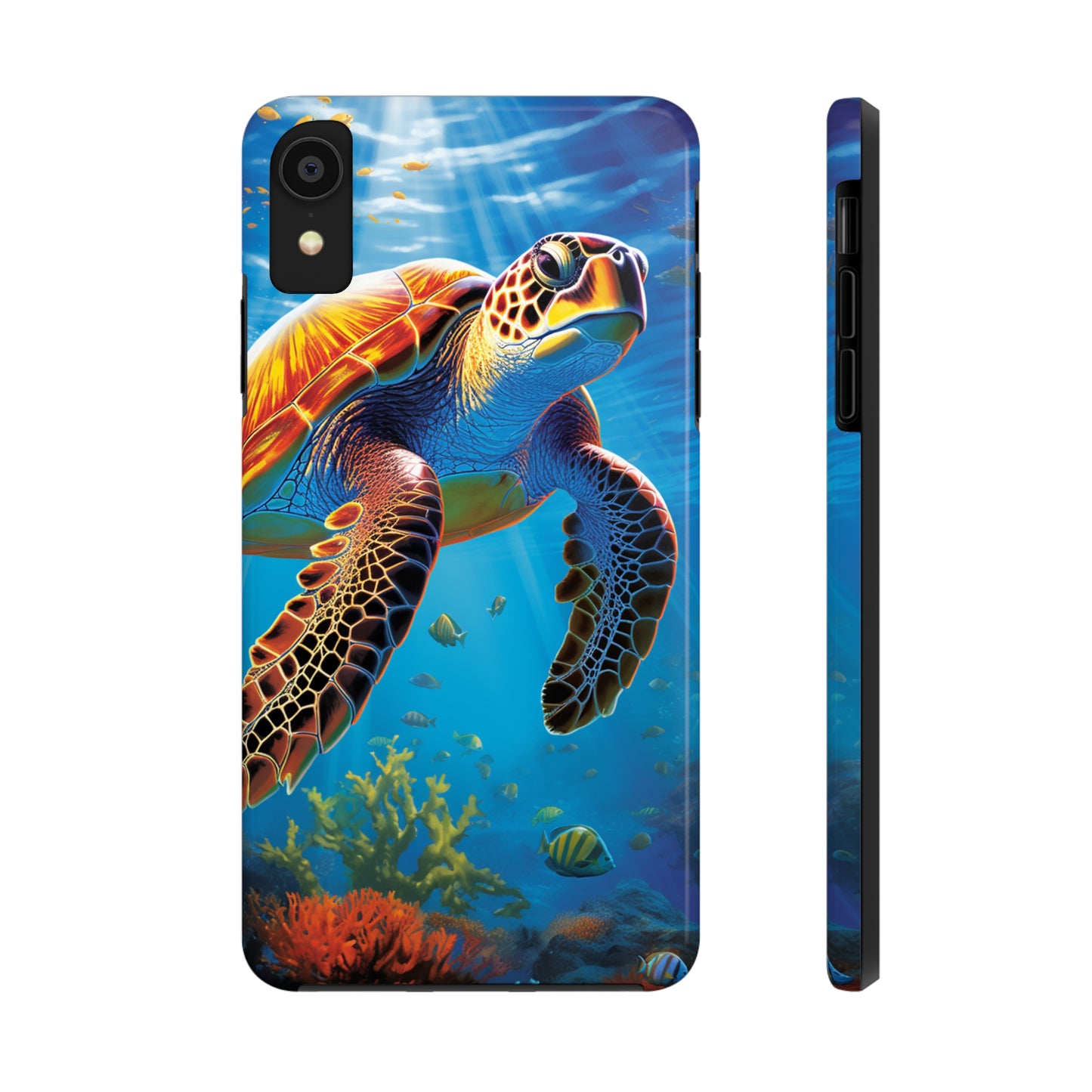 Serene Depths: A Majestic Sea Turtle Journey - Tough iPhone Cases