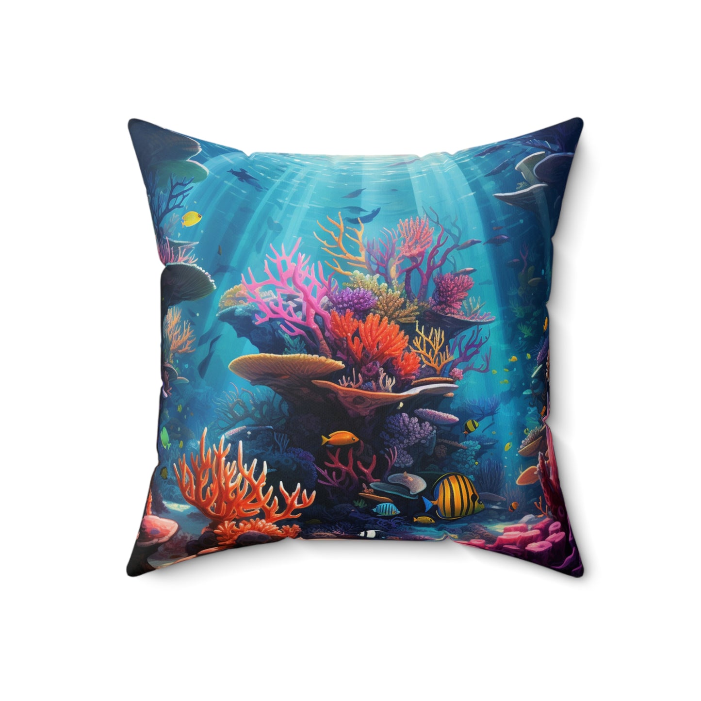 Oceanic Serenity: Deep Sea Delights Spun Polyester Square Pillow