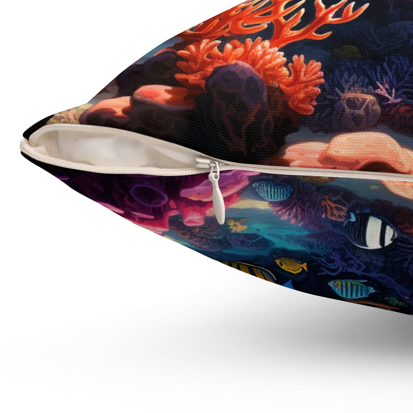 Oceanic Serenity: Deep Sea Delights Spun Polyester Square Pillow