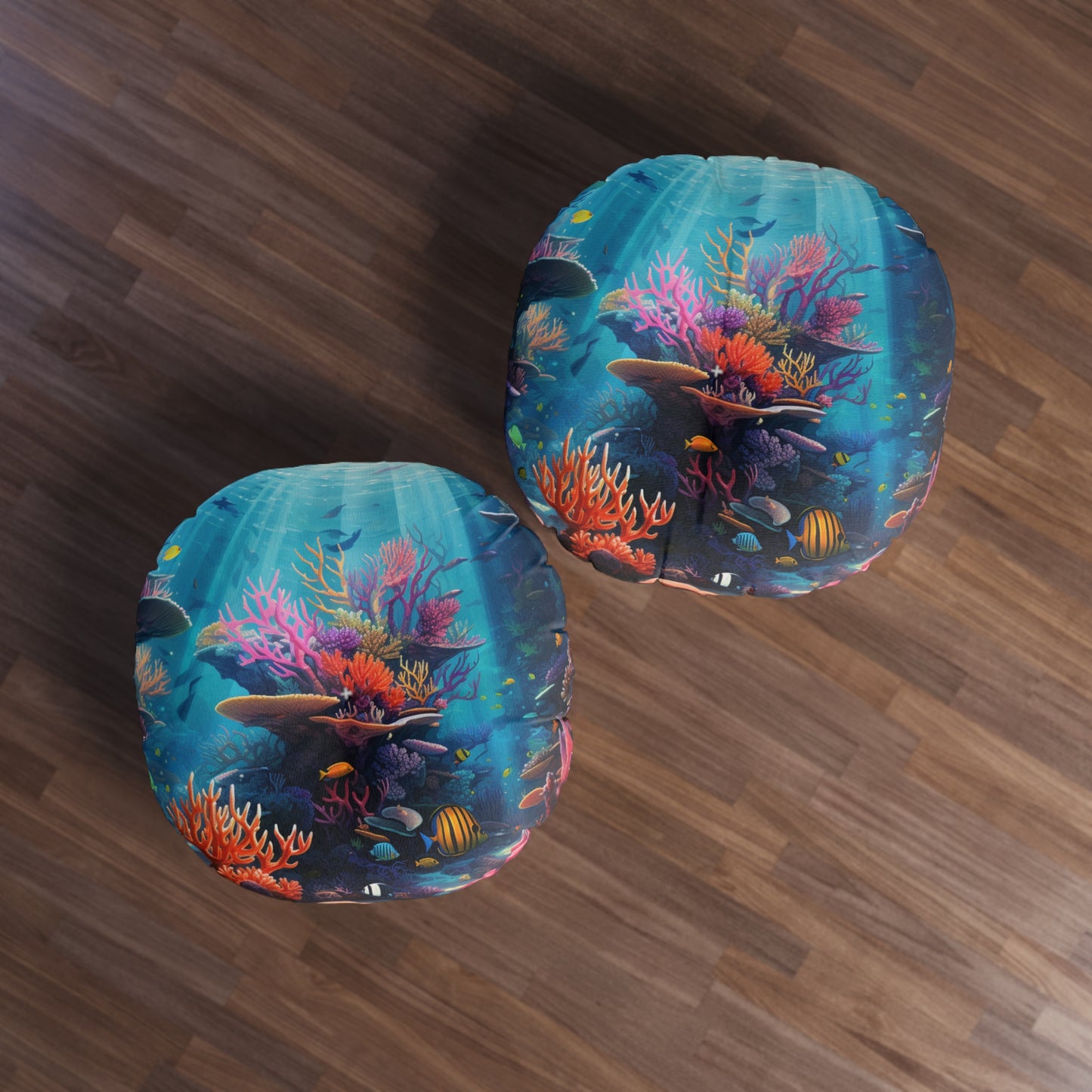 Oceanic Serenity: Deep Sea Delights  Tufted Floor Pillow, Round