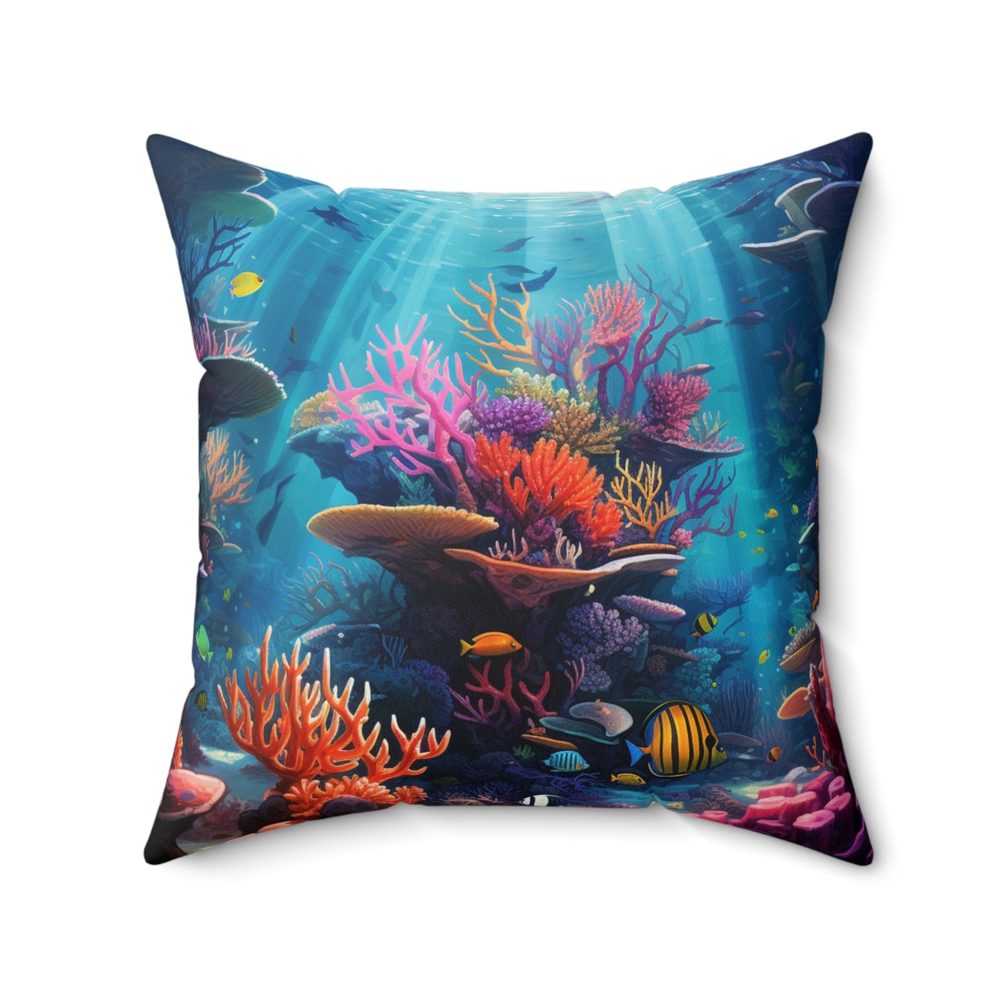 Oceanic Serenity: Deep Sea Delights Spun Polyester Square Pillow