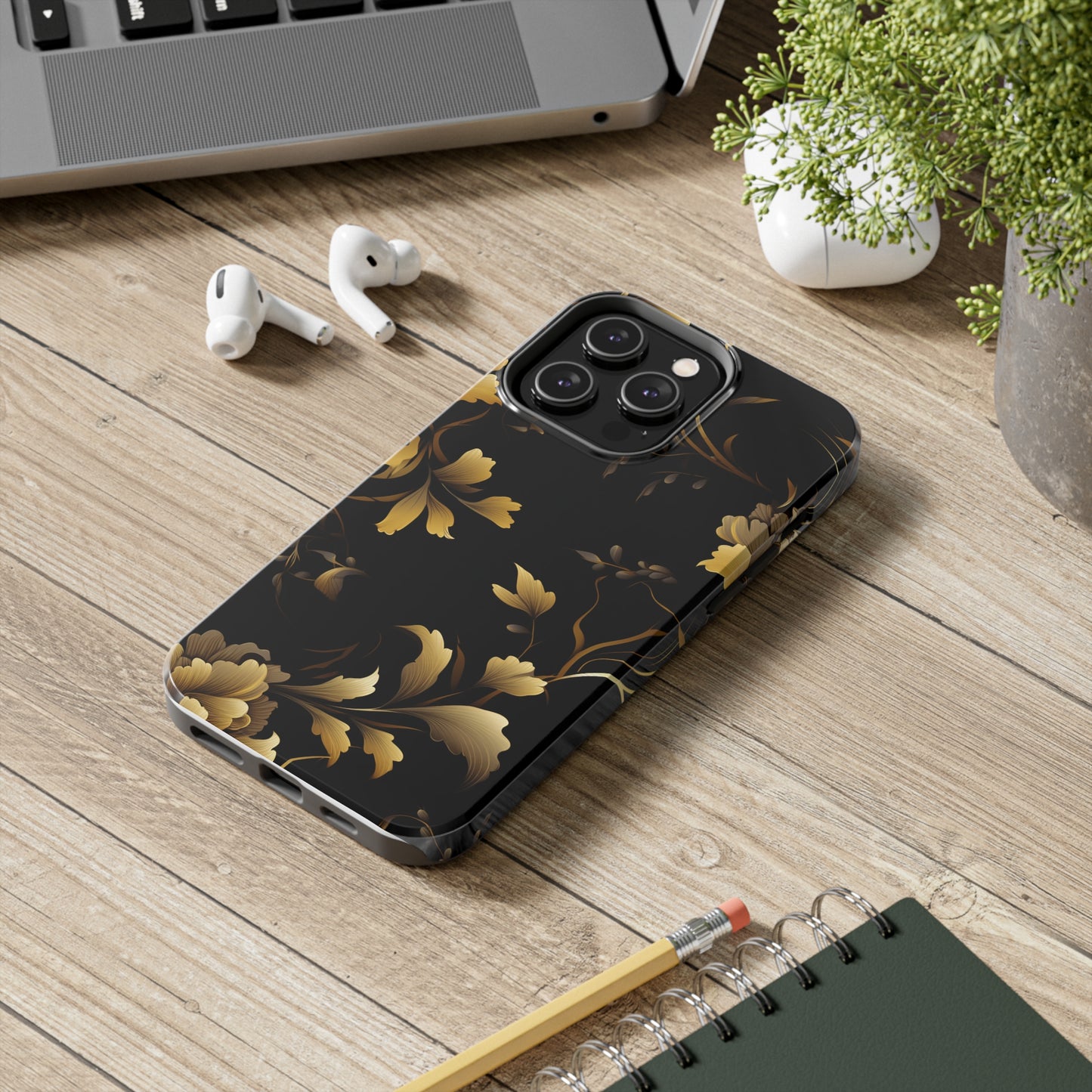 Golden Flowers Tough Phone Cases