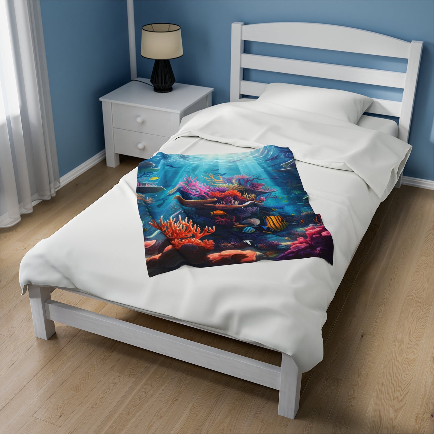 Oceanic Serenity: Deep Sea Delights Velveteen Plush Blanket Ver. 1