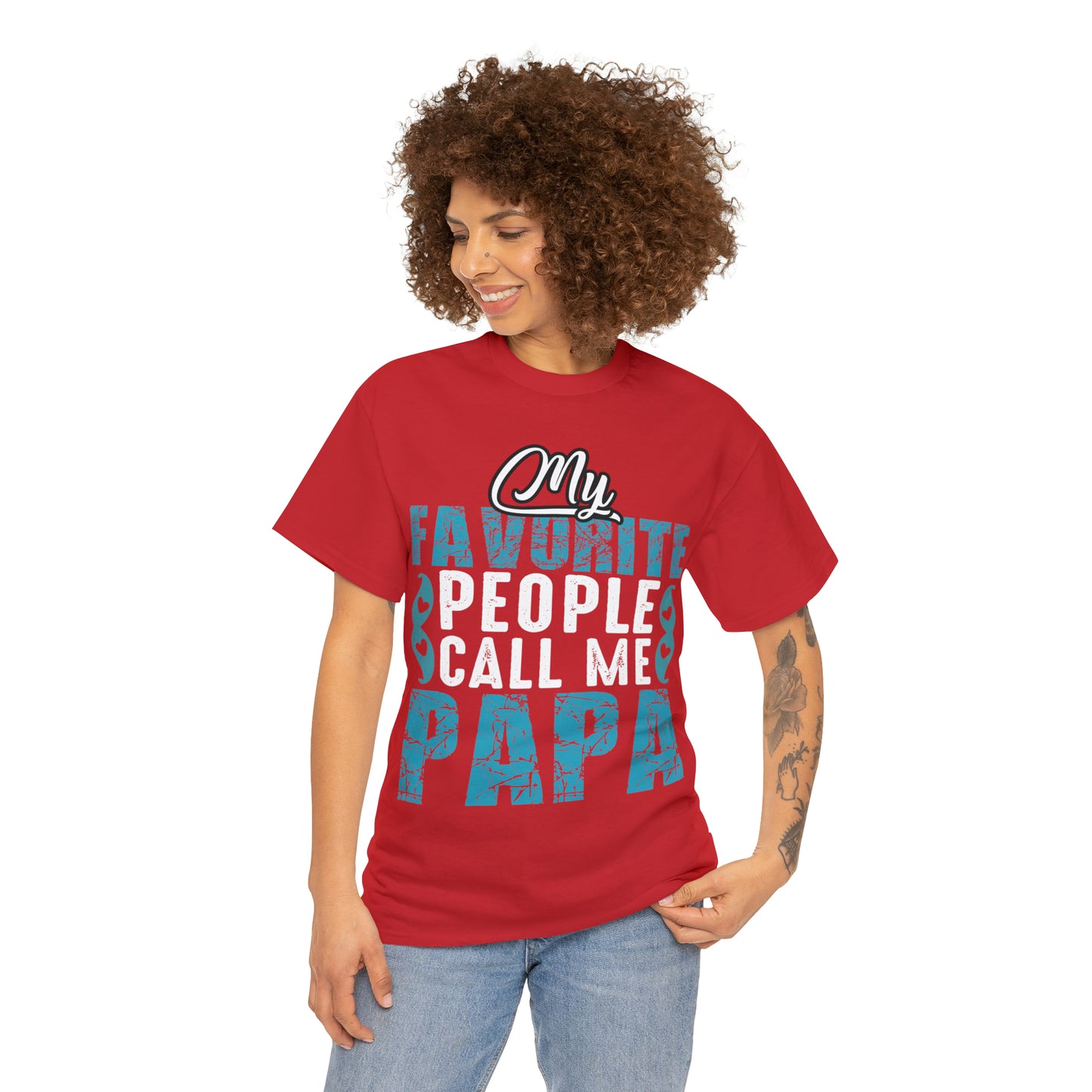 Father's Day T-Shirt My Favorite People Call Me Papa Gift Present Cotton Tee