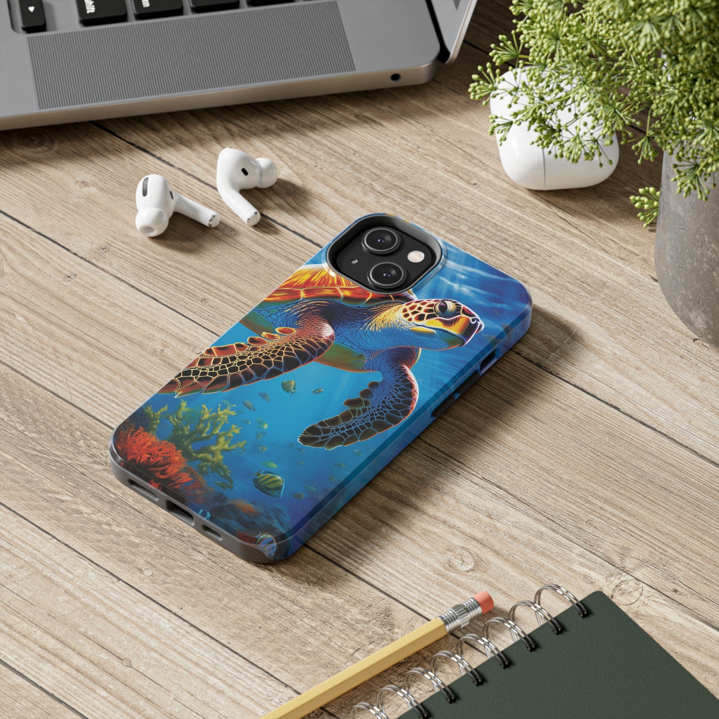 Serene Depths: A Majestic Sea Turtle Journey - Phone  Tough Cases