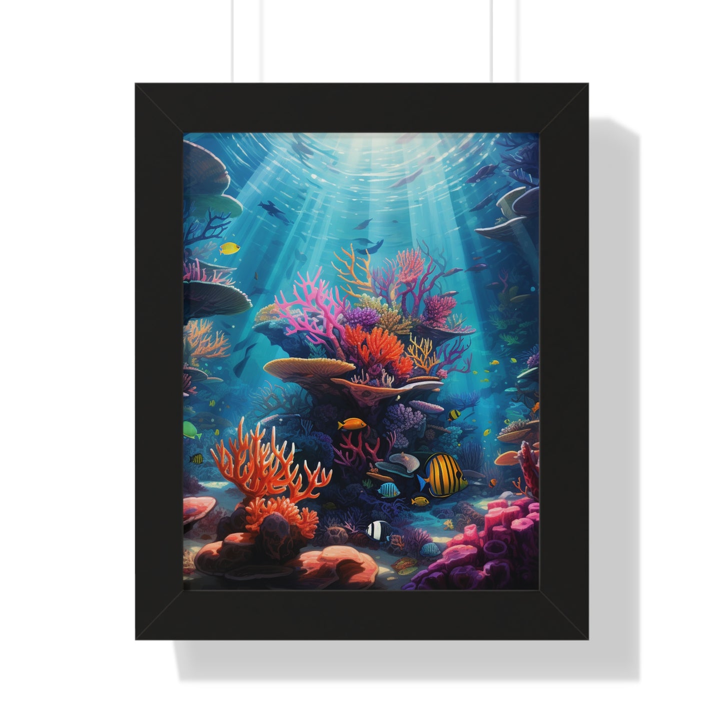 Oceanic Serenity: Deep Sea Delights Framed Vertical Poster