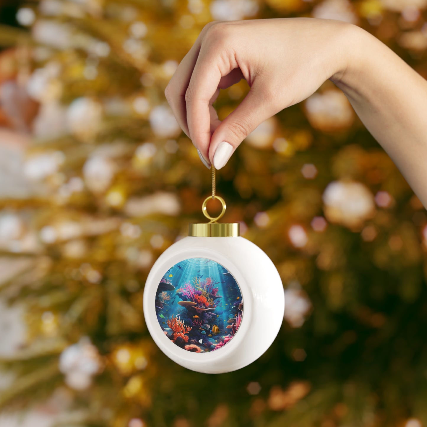 Oceanic Serenity: Deep Sea Delights Christmas Ball Ornament