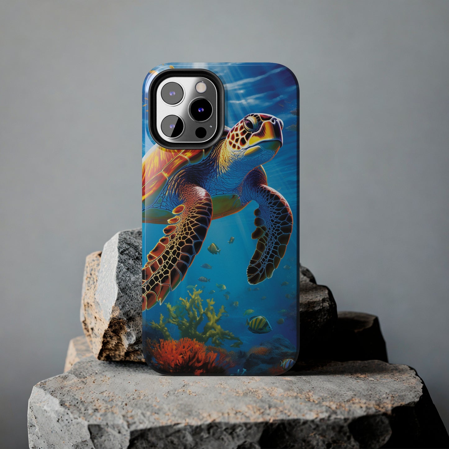 Serene Depths: A Majestic Sea Turtle Journey - Phone  Tough Cases