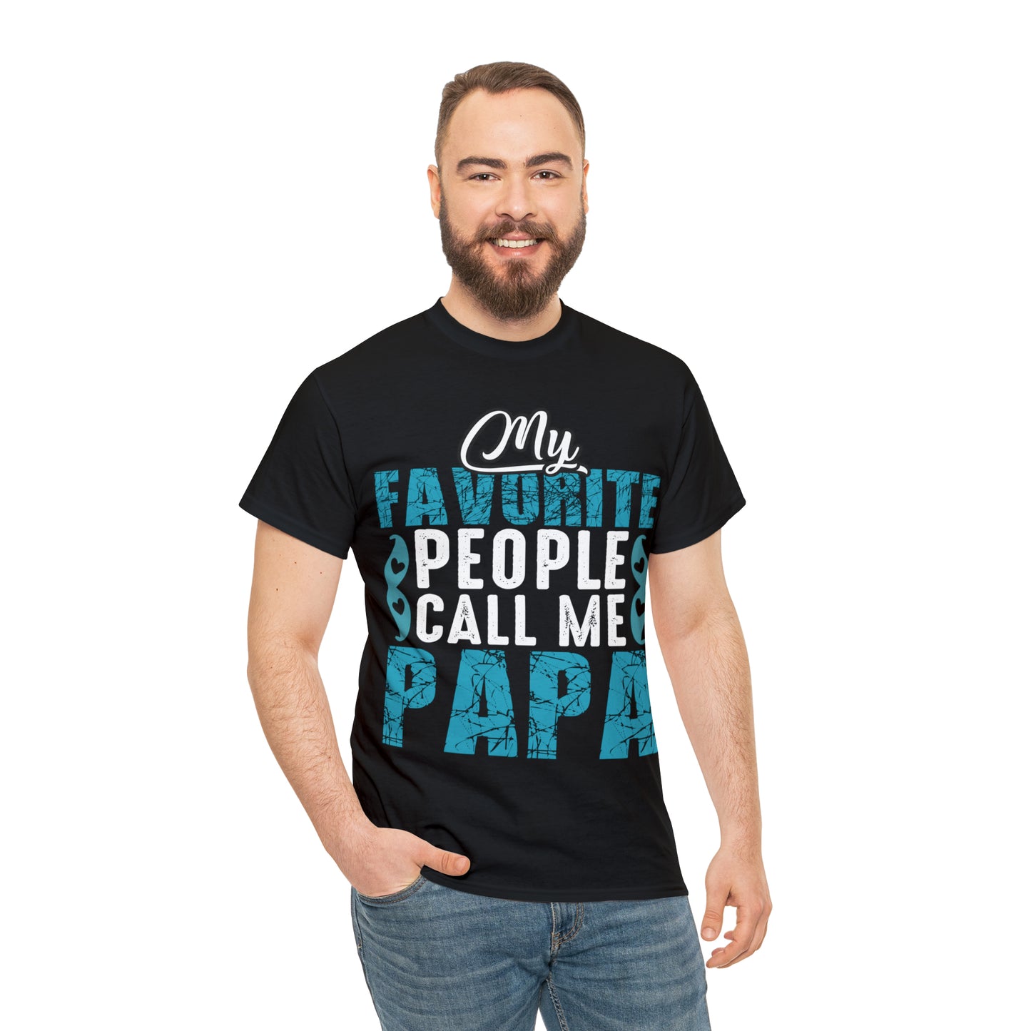 Father's Day T-Shirt My Favorite People Call Me Papa Gift Present Cotton Tee