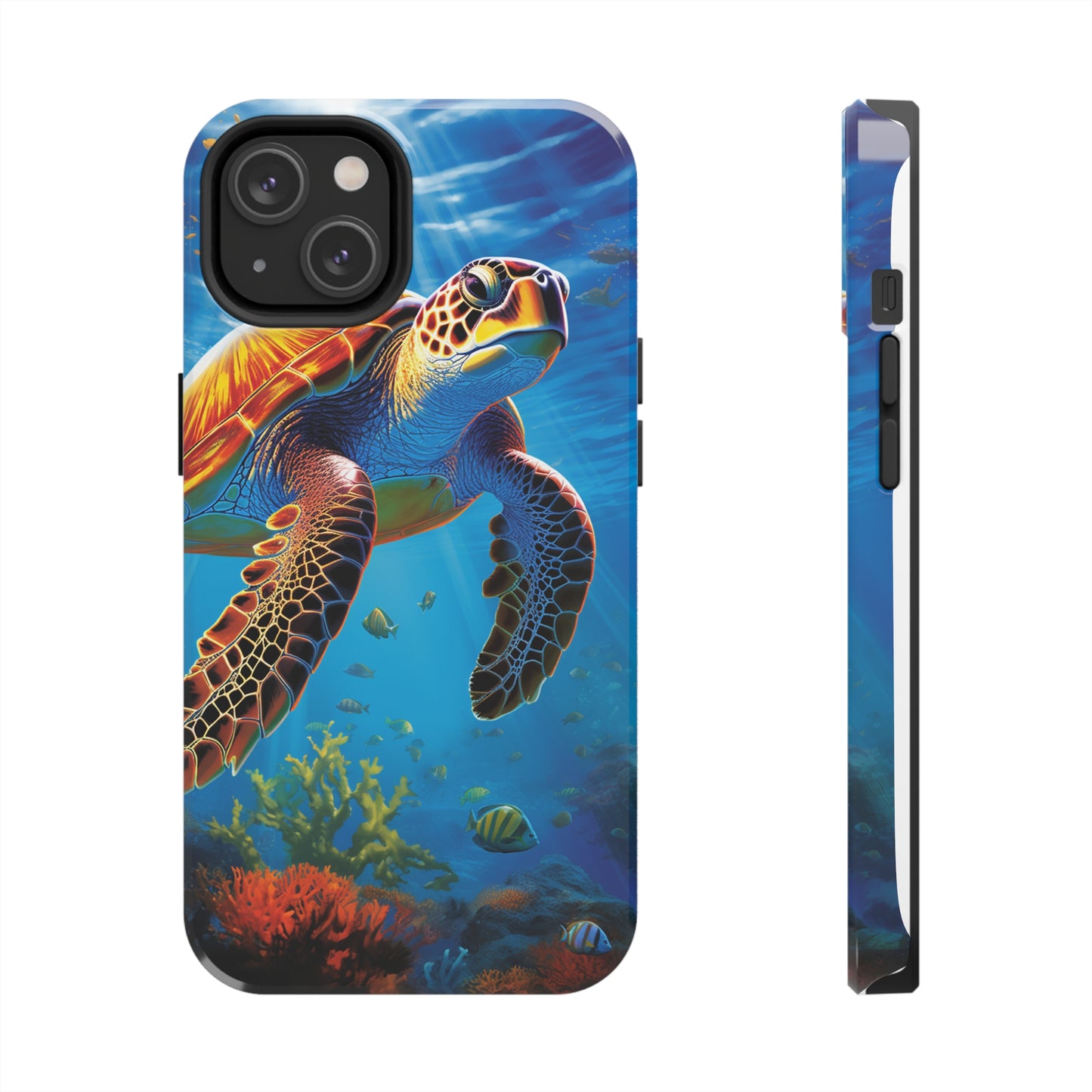 Serene Depths: A Majestic Sea Turtle Journey - Tough iPhone Cases