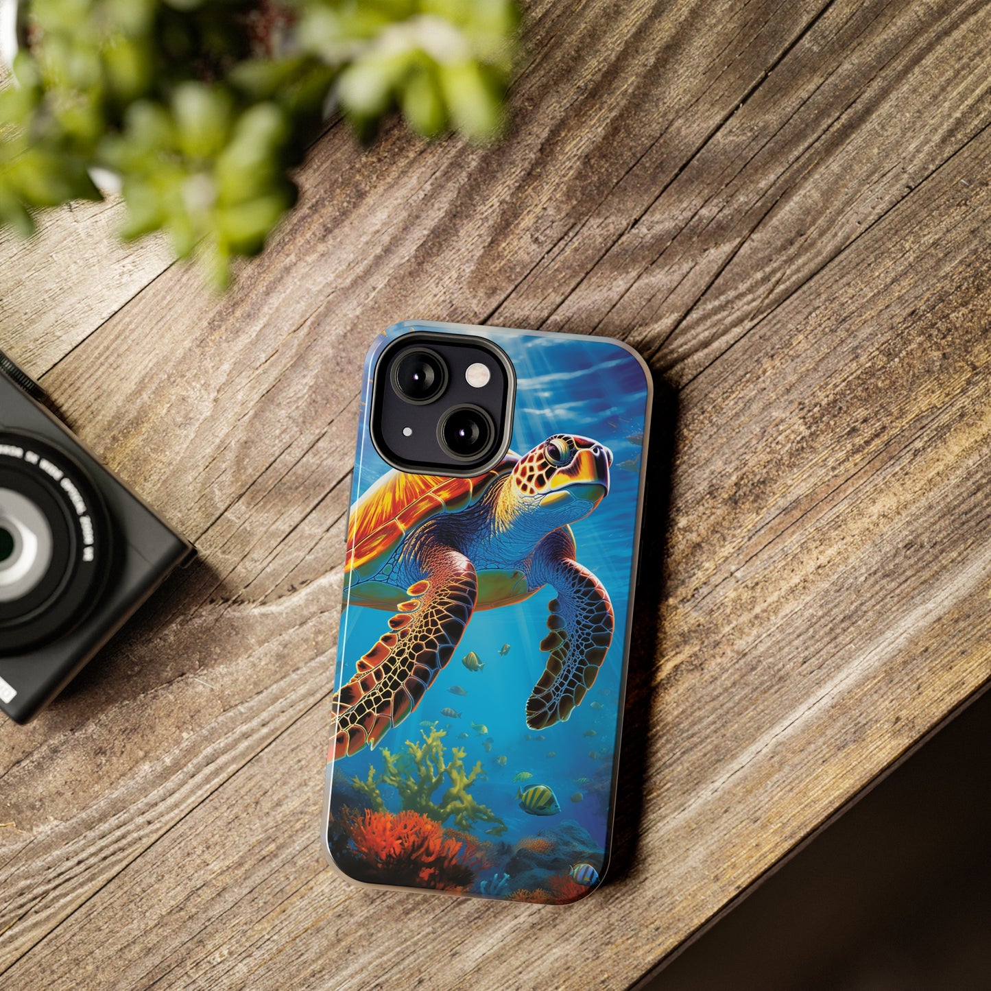 Serene Depths: A Majestic Sea Turtle Journey - Tough iPhone Cases