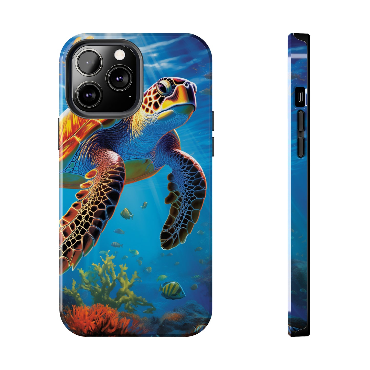 Serene Depths: A Majestic Sea Turtle Journey - Tough iPhone Cases