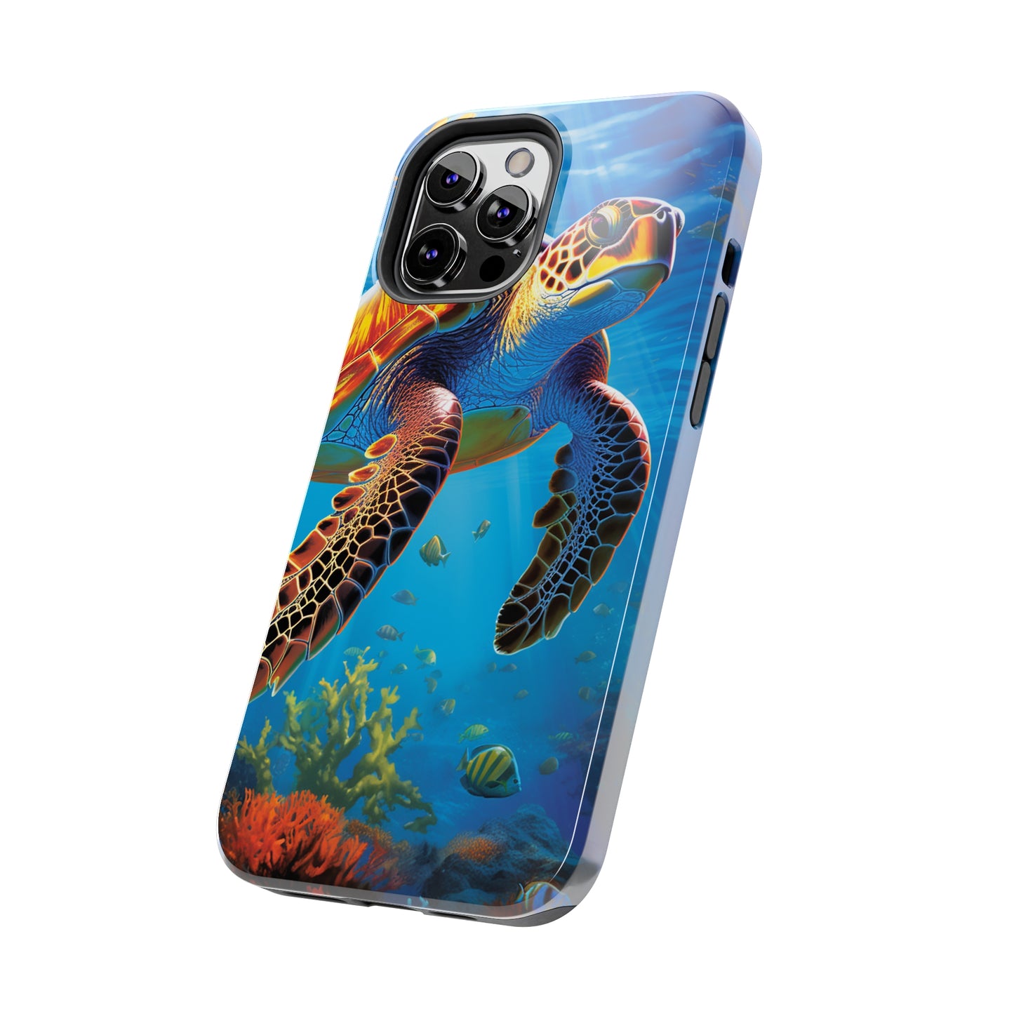 Serene Depths: A Majestic Sea Turtle Journey - Tough iPhone Cases