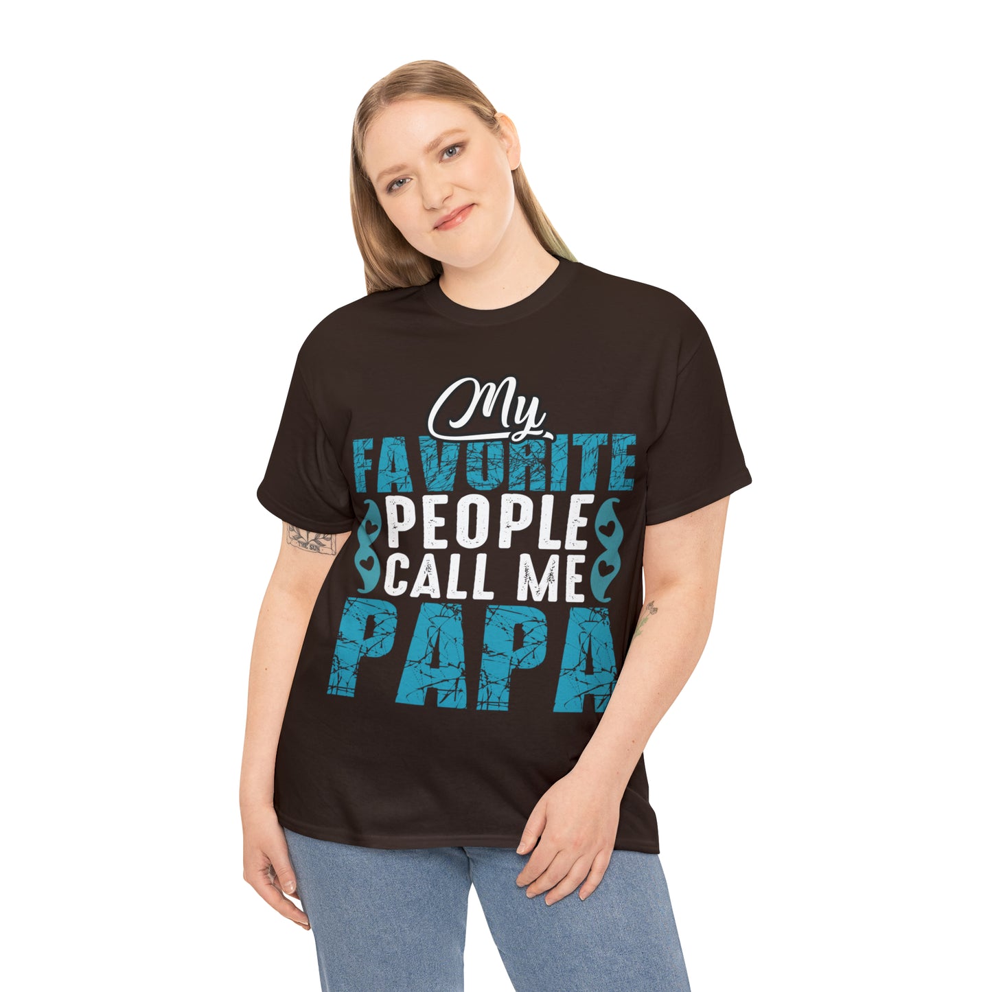 Father's Day T-Shirt My Favorite People Call Me Papa Gift Present Cotton Tee