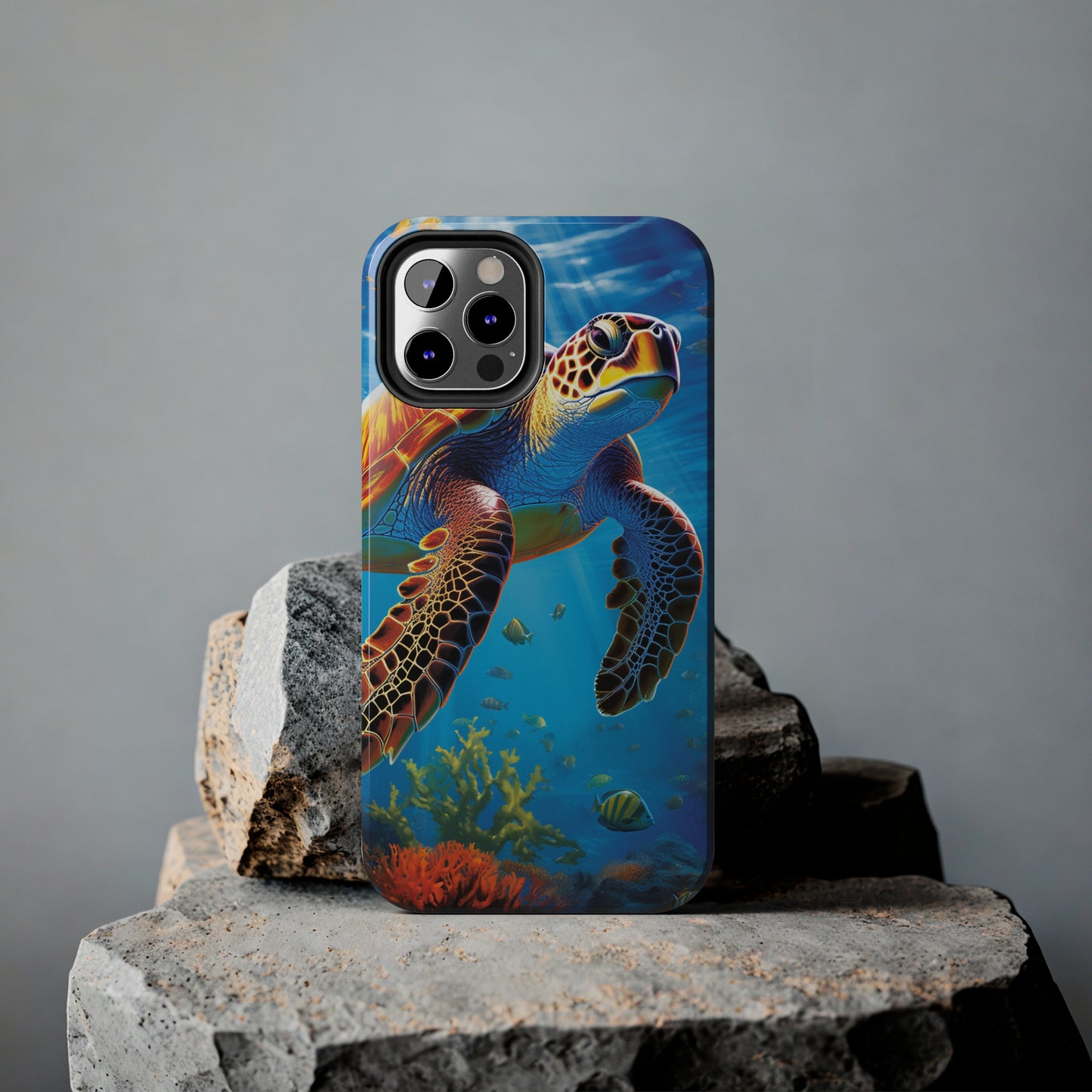 Serene Depths: A Majestic Sea Turtle Journey - Tough iPhone Cases