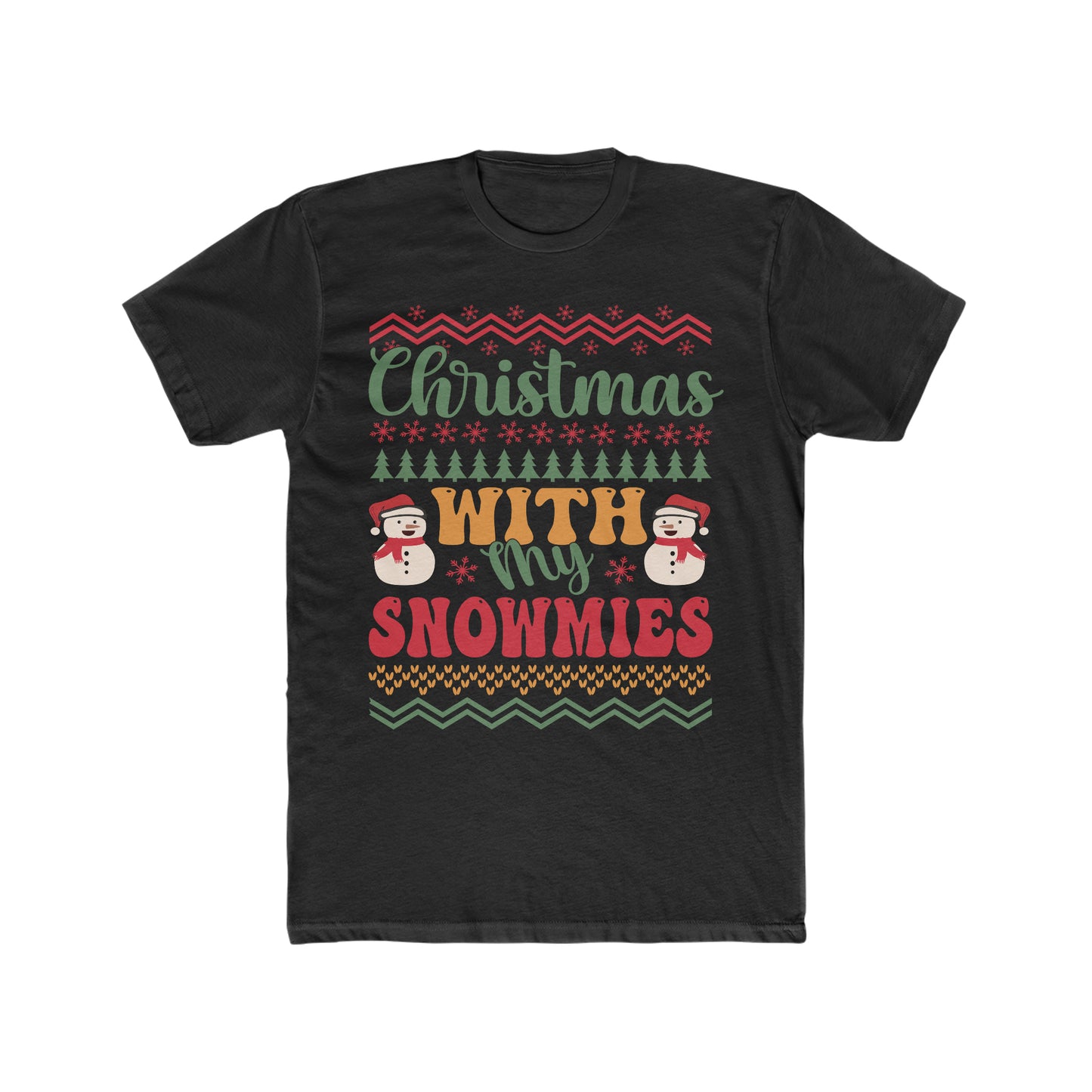 Christmas with my snowmies Men's Cotton Crew Tee