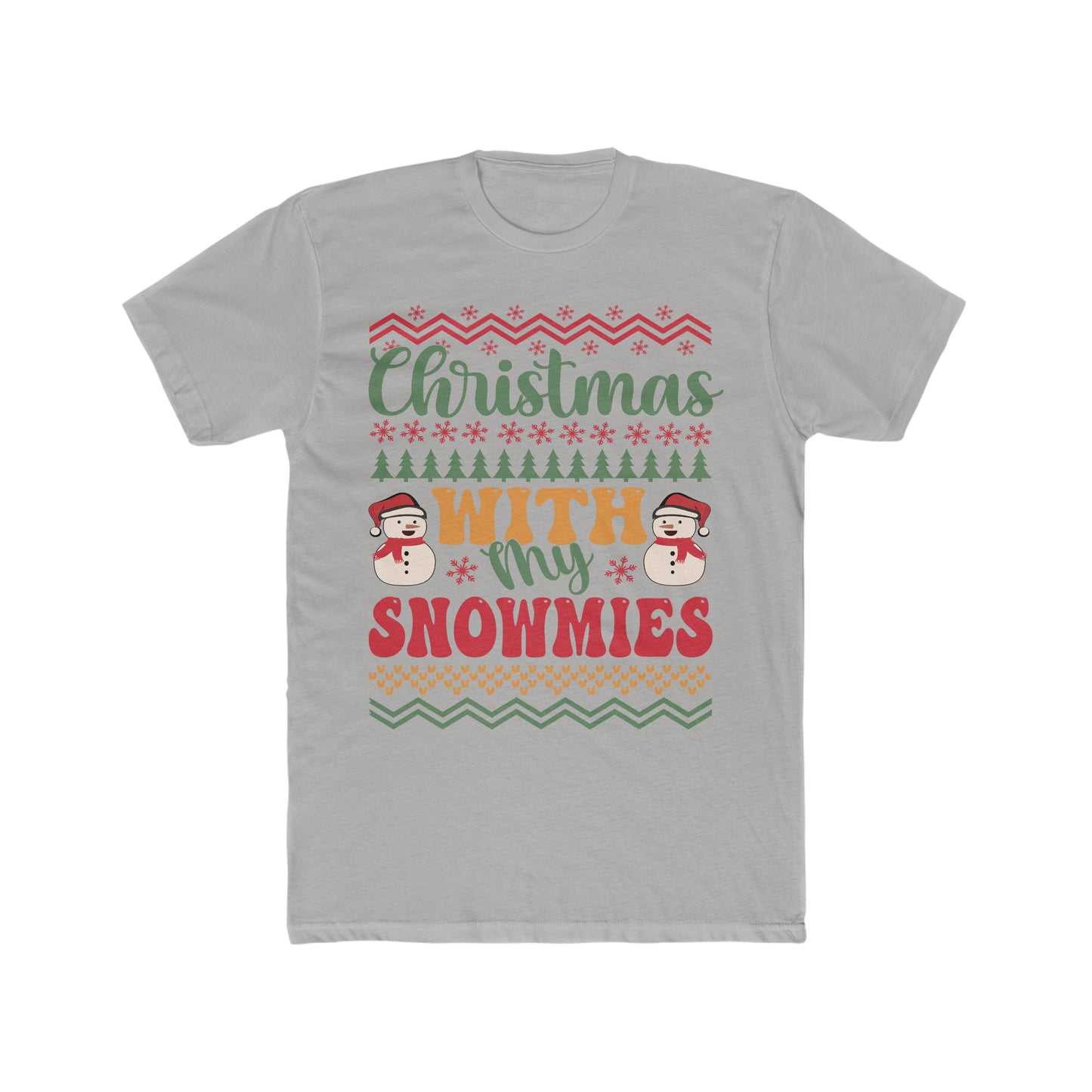 Christmas with my snowmies Men's Cotton Crew Tee