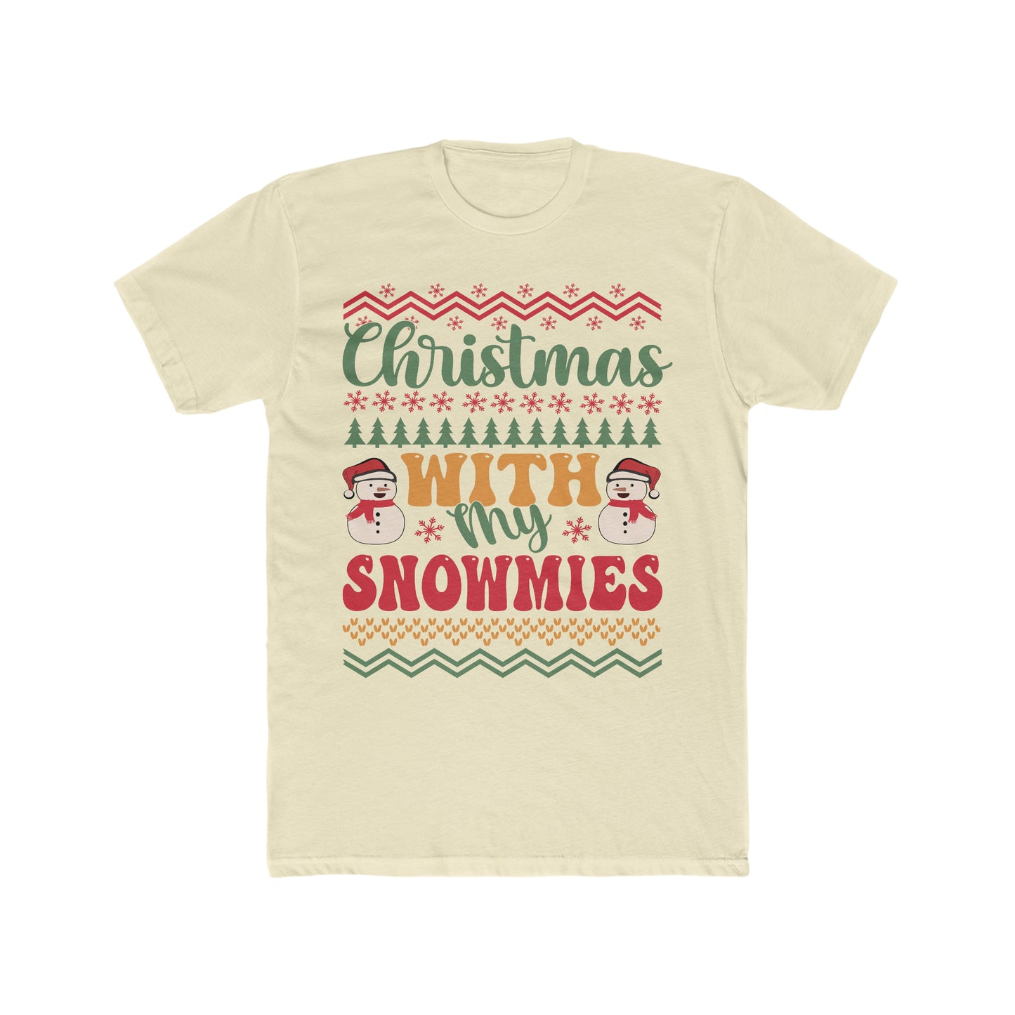 Christmas with my snowmies Men's Cotton Crew Tee