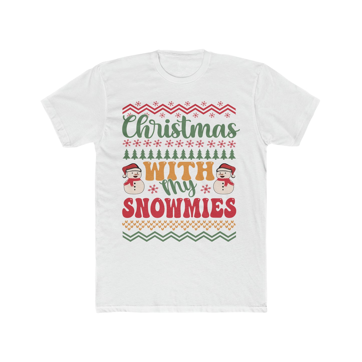 Christmas with my snowmies Men's Cotton Crew Tee