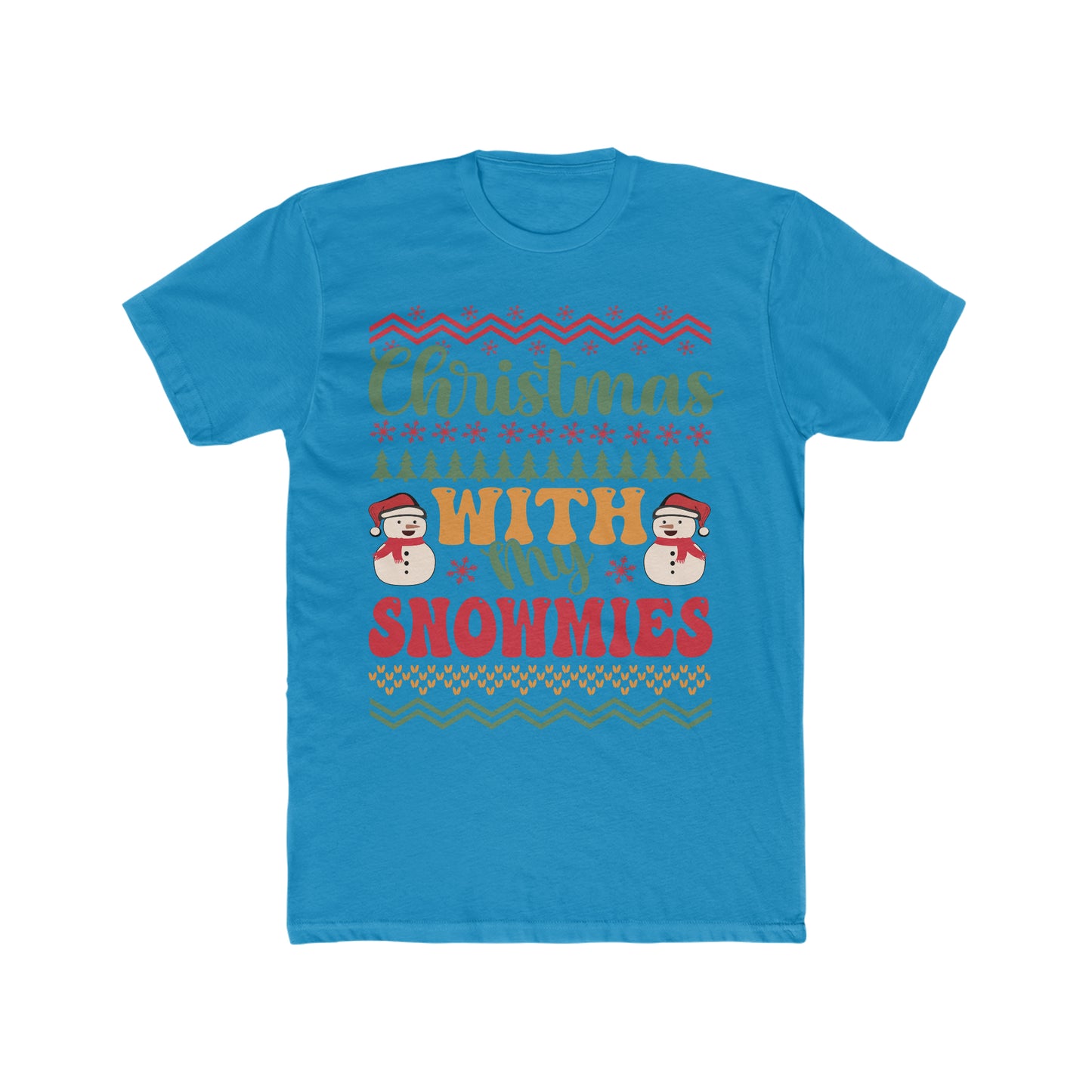 Christmas with my snowmies Men's Cotton Crew Tee