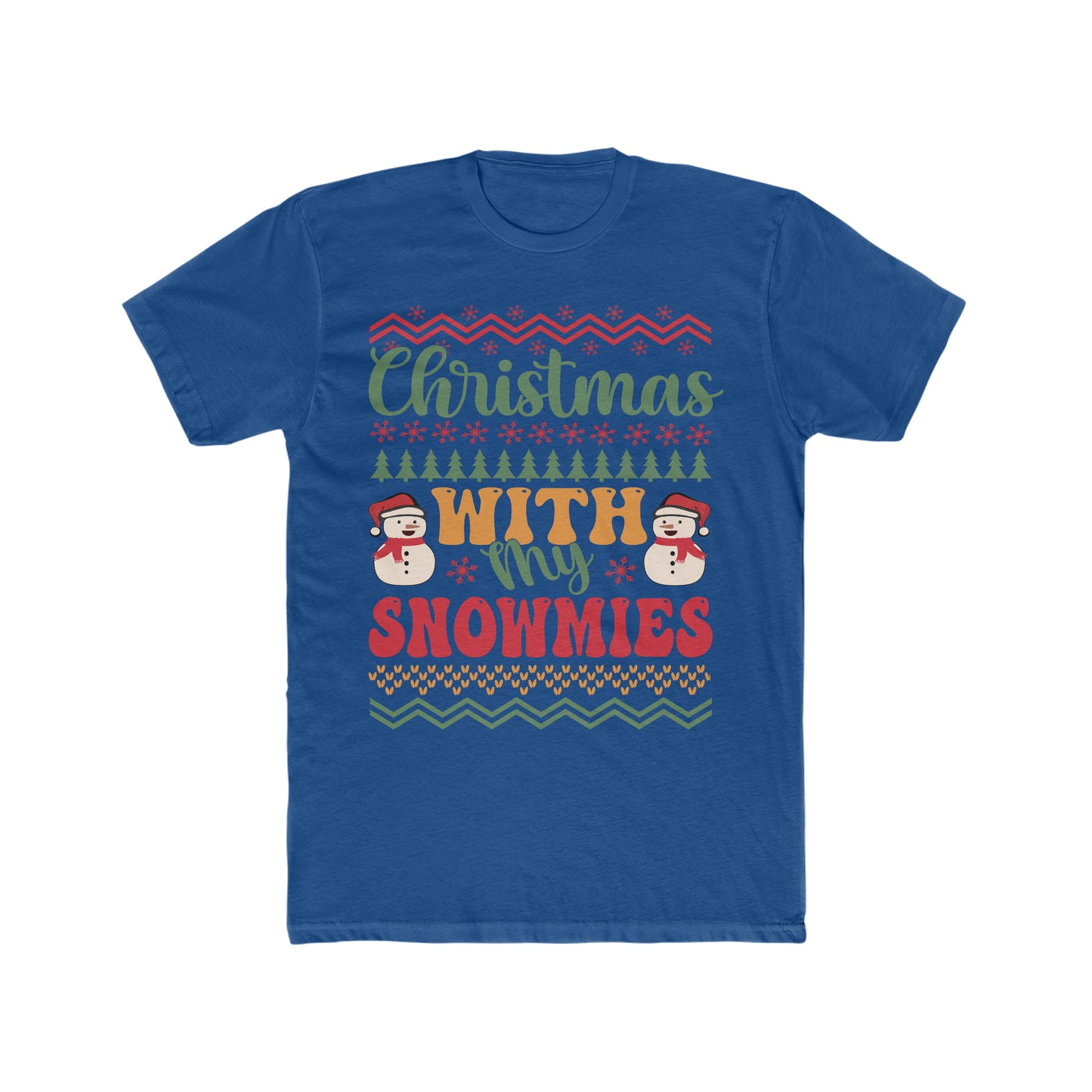 Christmas with my snowmies Men's Cotton Crew Tee