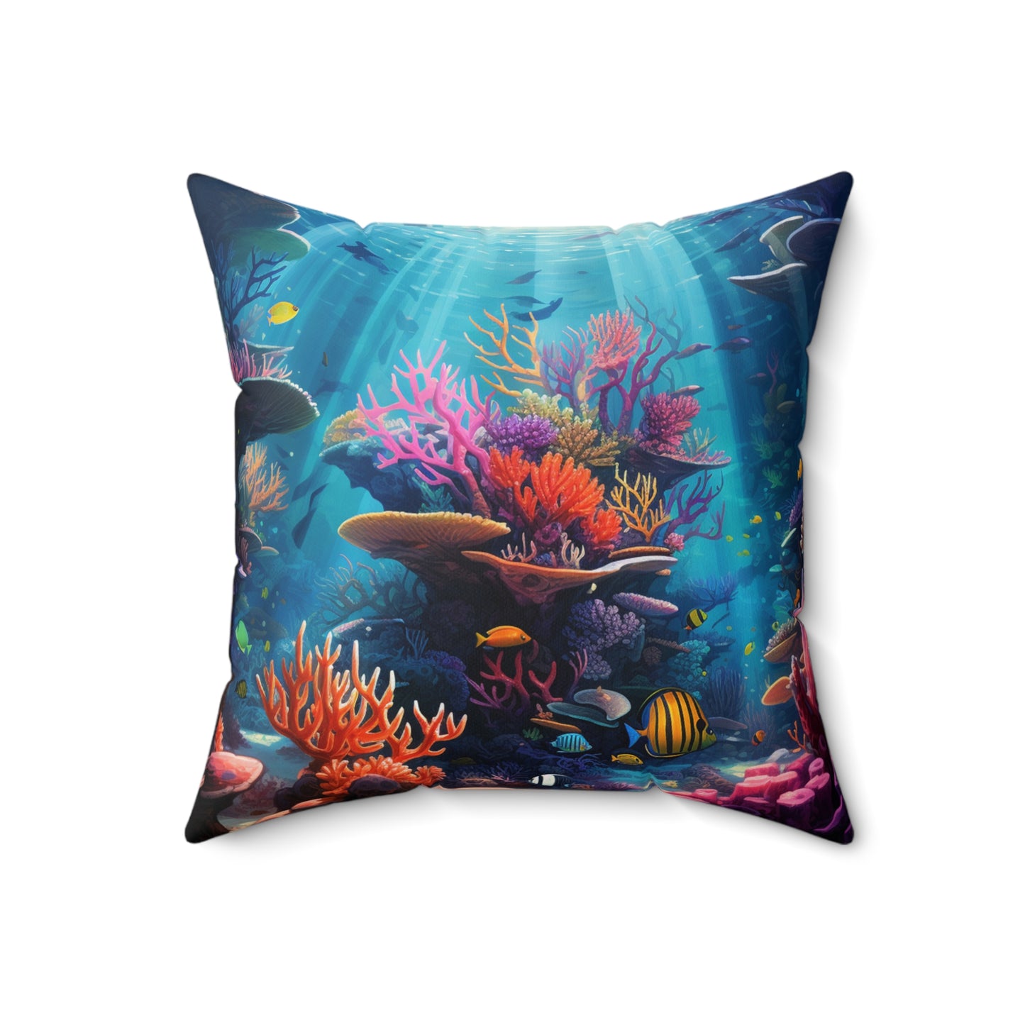 Oceanic Serenity: Deep Sea Delights Spun Polyester Square Pillow