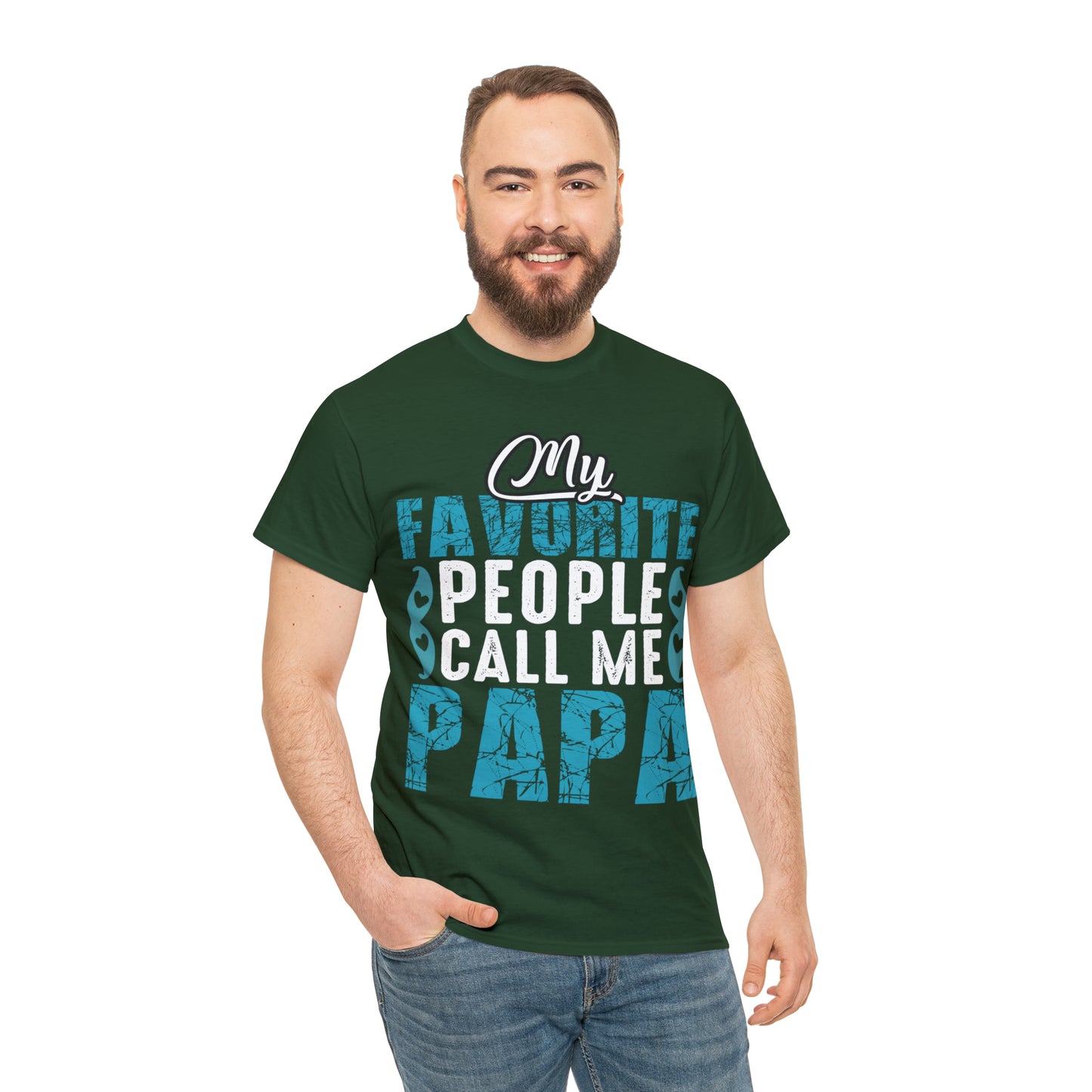 Father's Day T-Shirt My Favorite People Call Me Papa Gift Present Cotton Tee