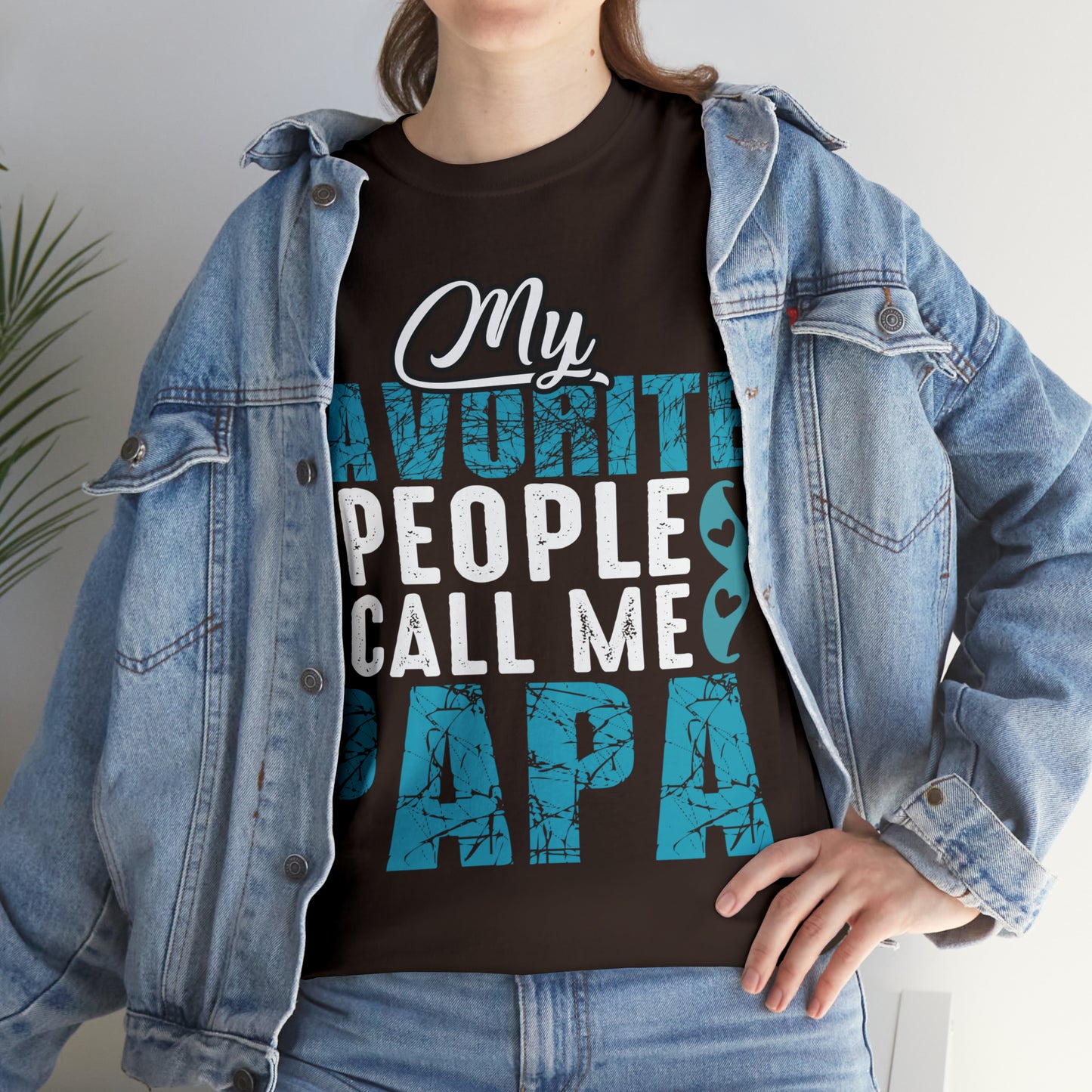 Father's Day T-Shirt My Favorite People Call Me Papa Gift Present Cotton Tee