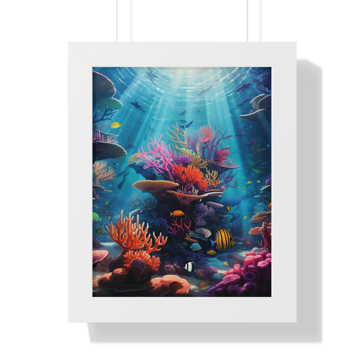 Oceanic Serenity: Deep Sea Delights Framed Vertical Poster