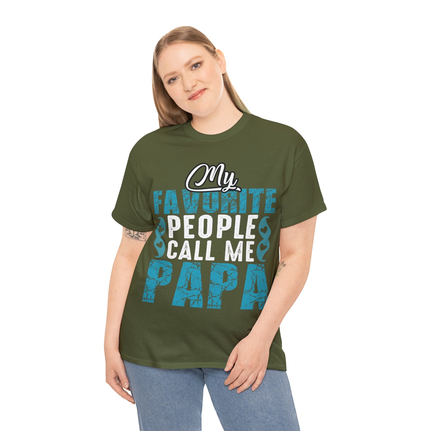 Father's Day T-Shirt My Favorite People Call Me Papa Gift Present Cotton Tee