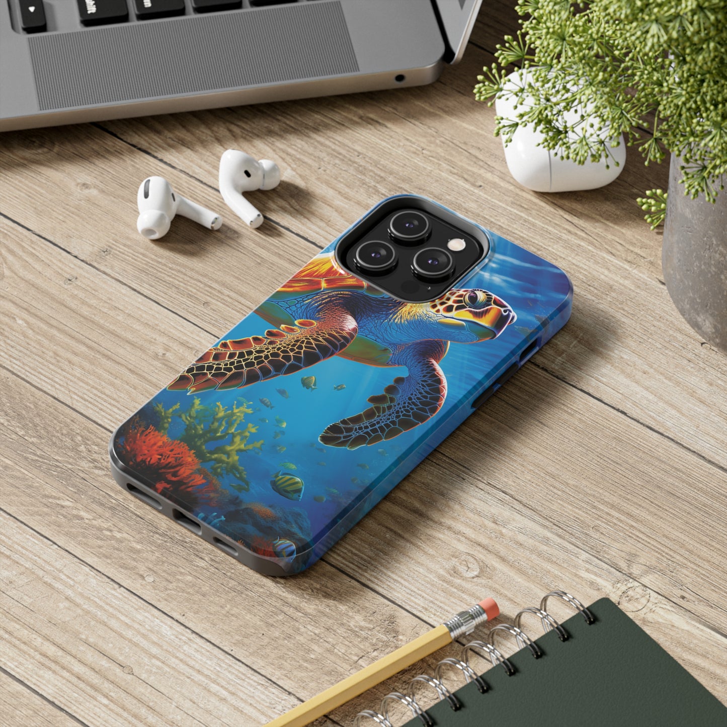 Serene Depths: A Majestic Sea Turtle Journey - Phone  Tough Cases