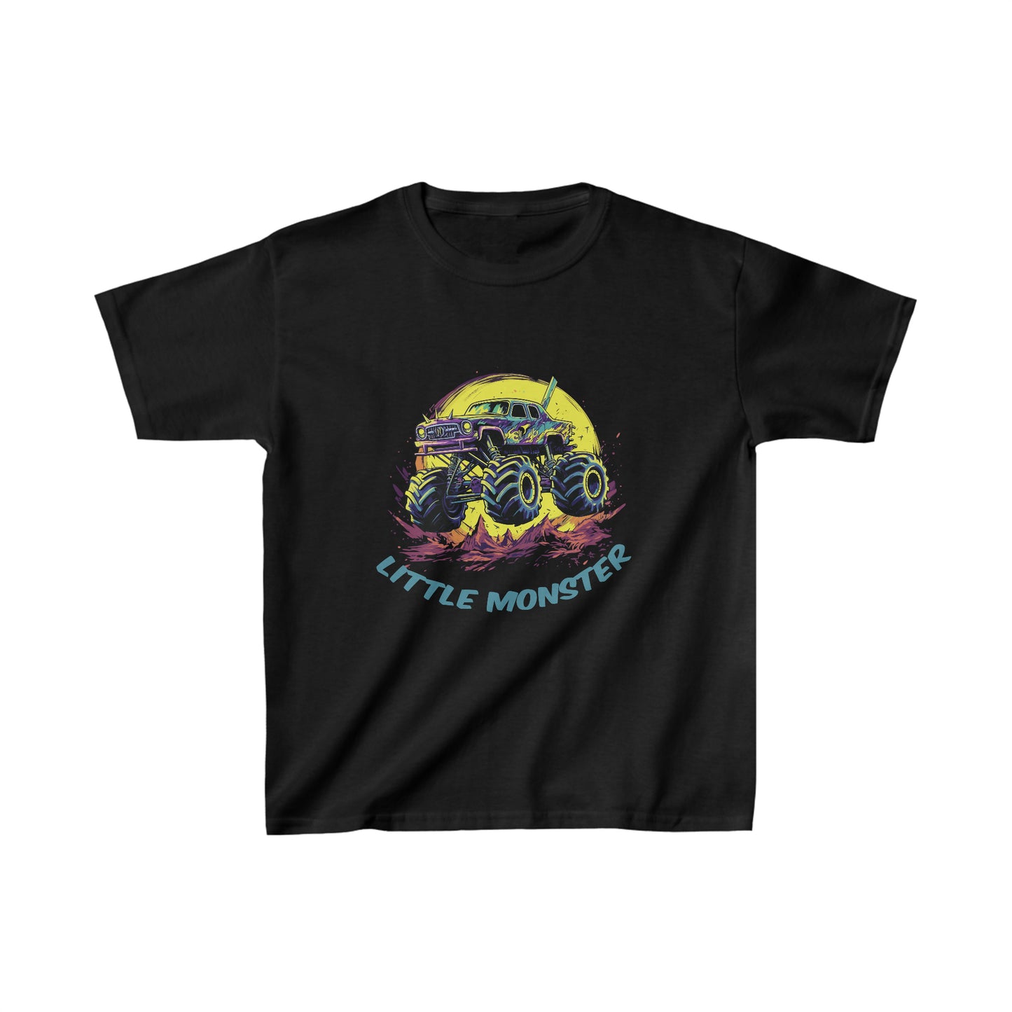 Monster Truck with Tittle "Little Monster" Kids Heavy Cotton™ Tee