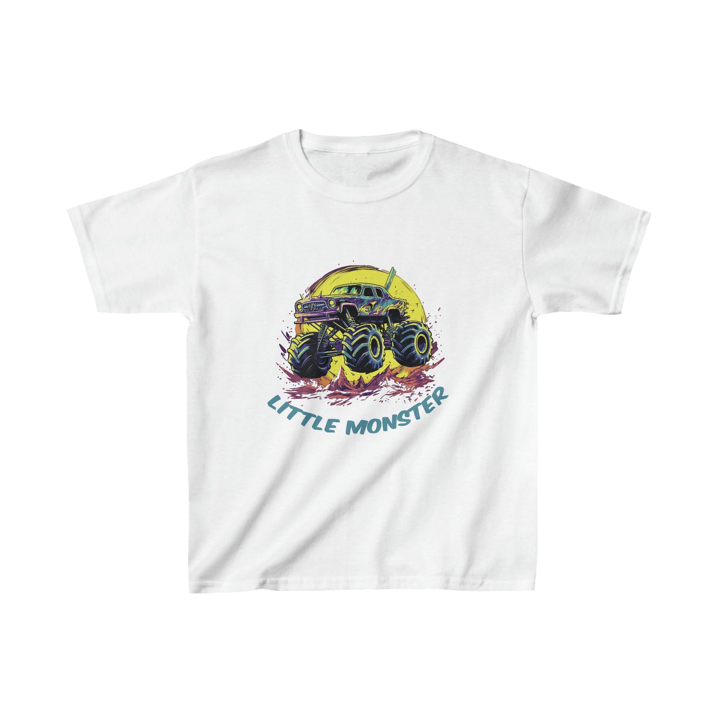 Monster Truck with Tittle "Little Monster" Kids Heavy Cotton™ Tee