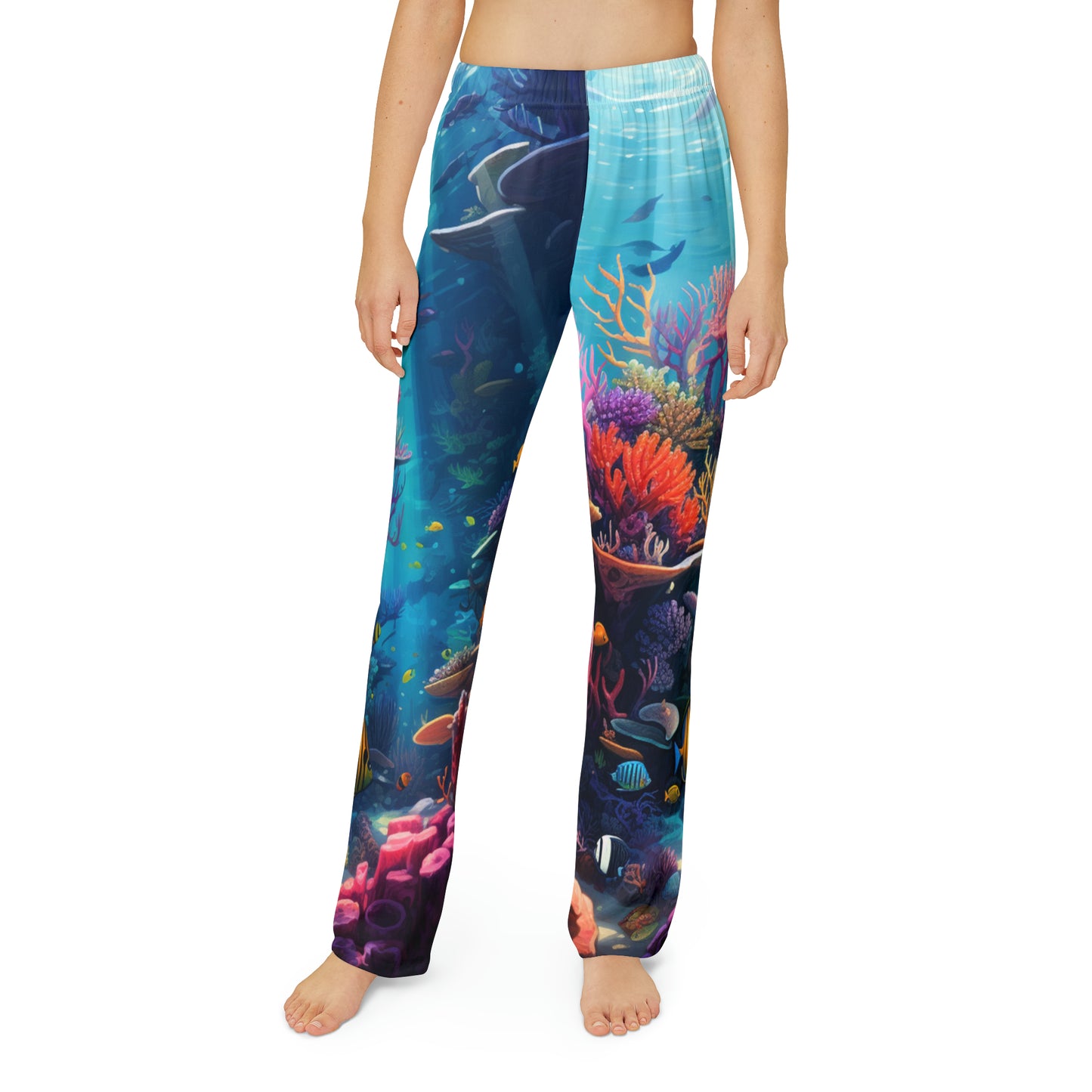 Oceanic Serenity: Deep Sea Delights Kids Pajama Pants (AOP)