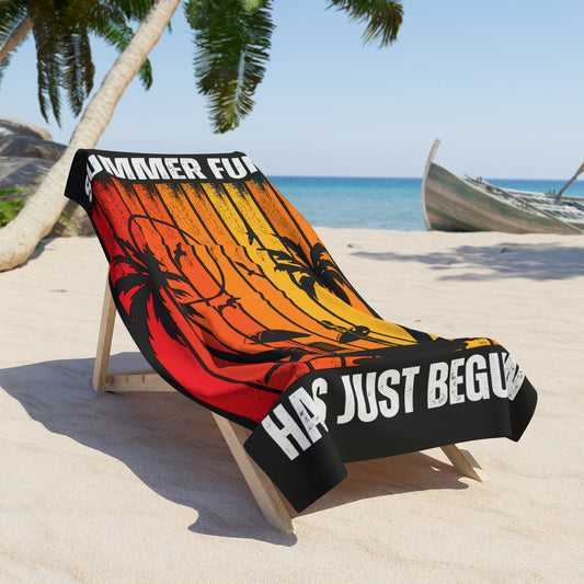 Vintage Summer Fun Has Just Begun Beach Towel