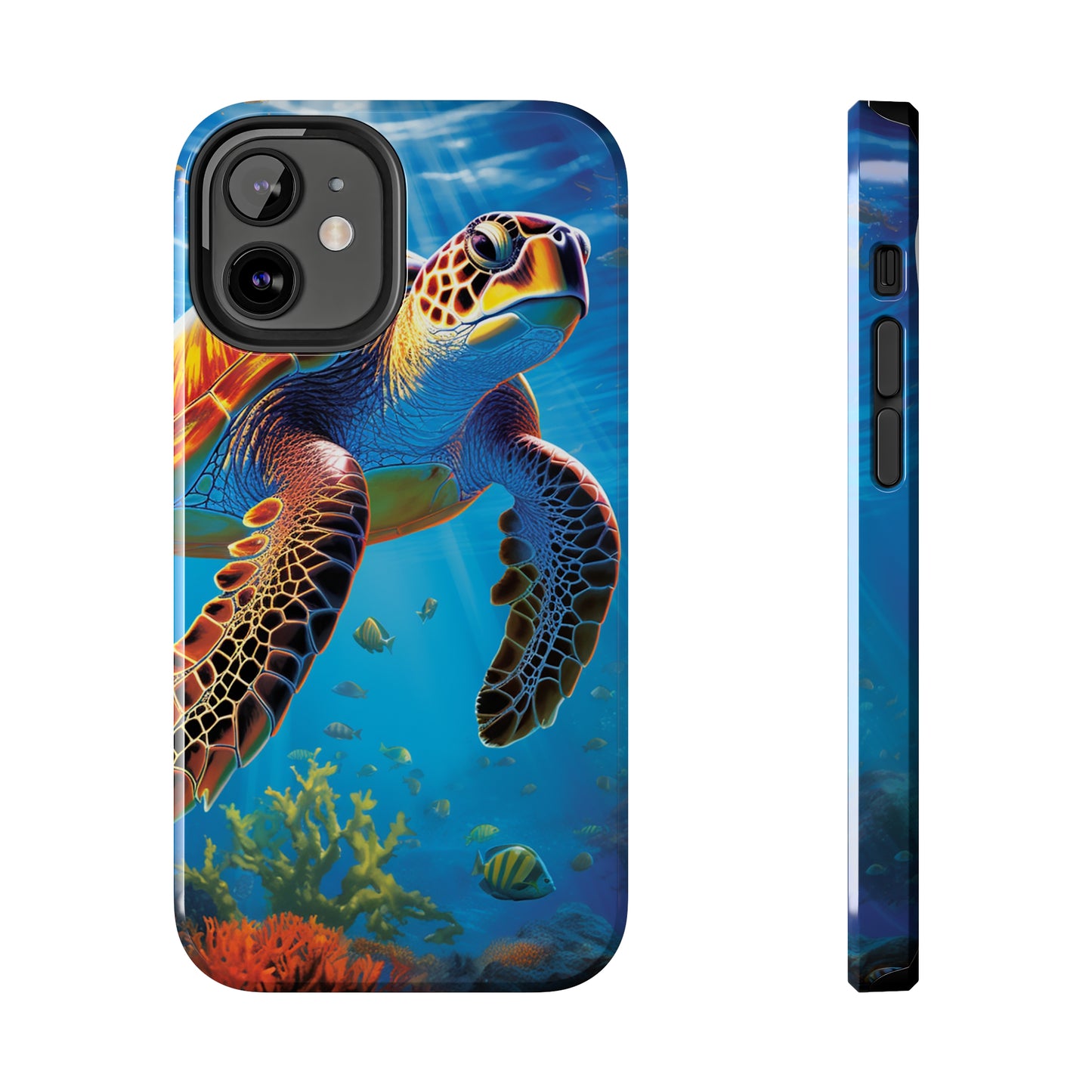 Serene Depths: A Majestic Sea Turtle Journey - Tough iPhone Cases