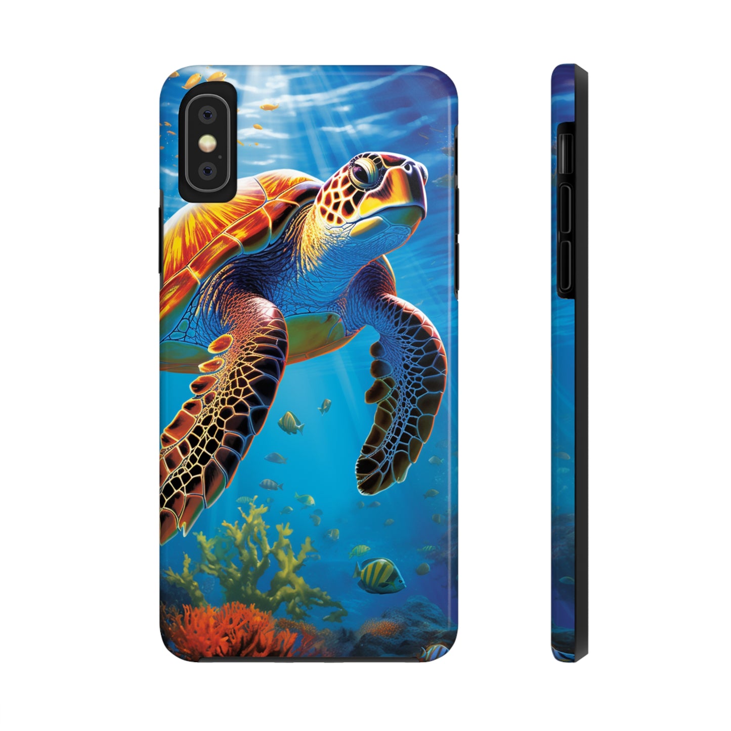 Serene Depths: A Majestic Sea Turtle Journey - Tough iPhone Cases