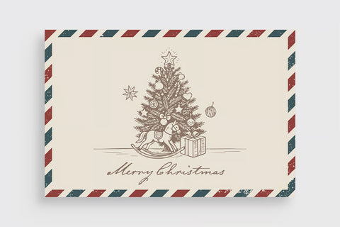 Christmas Vintage Airmail Postcard 4x6