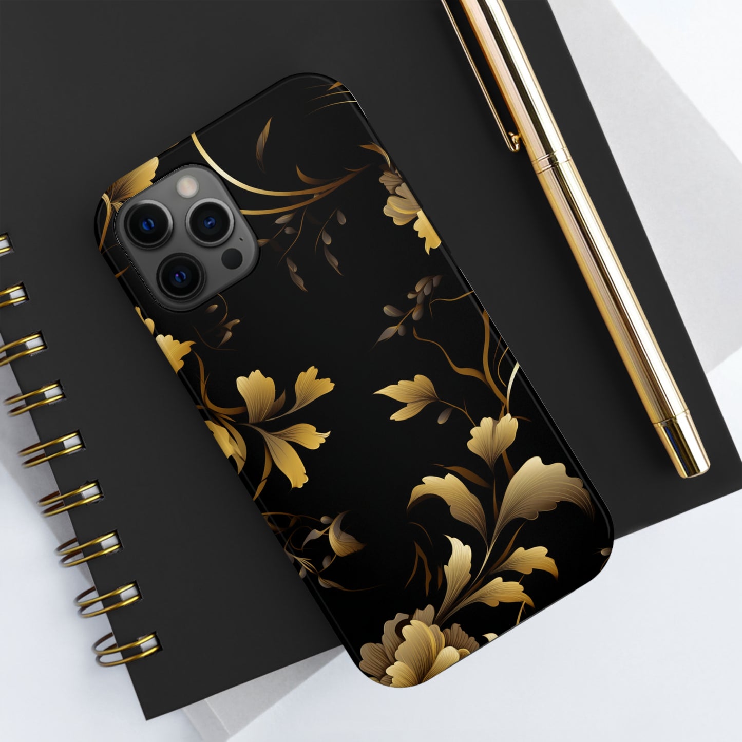 Golden Flowers Tough Phone Cases