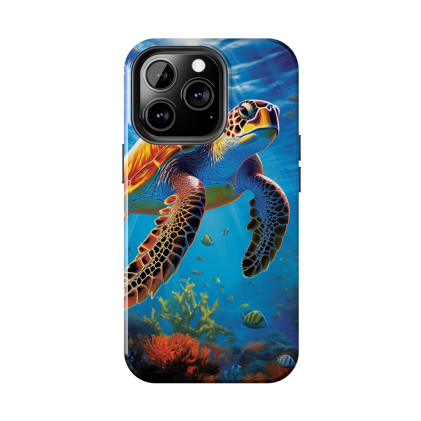 Serene Depths: A Majestic Sea Turtle Journey - Tough iPhone Cases