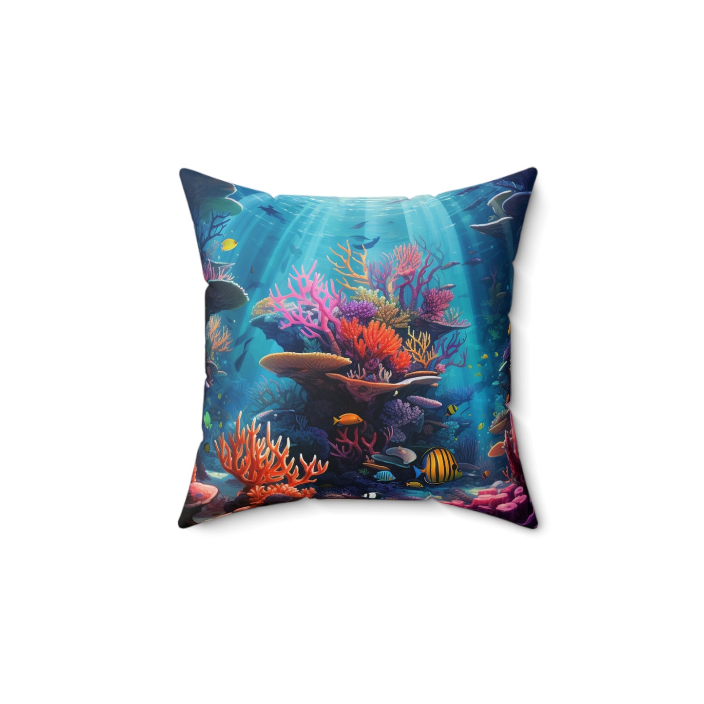 Oceanic Serenity: Deep Sea Delights Spun Polyester Square Pillow